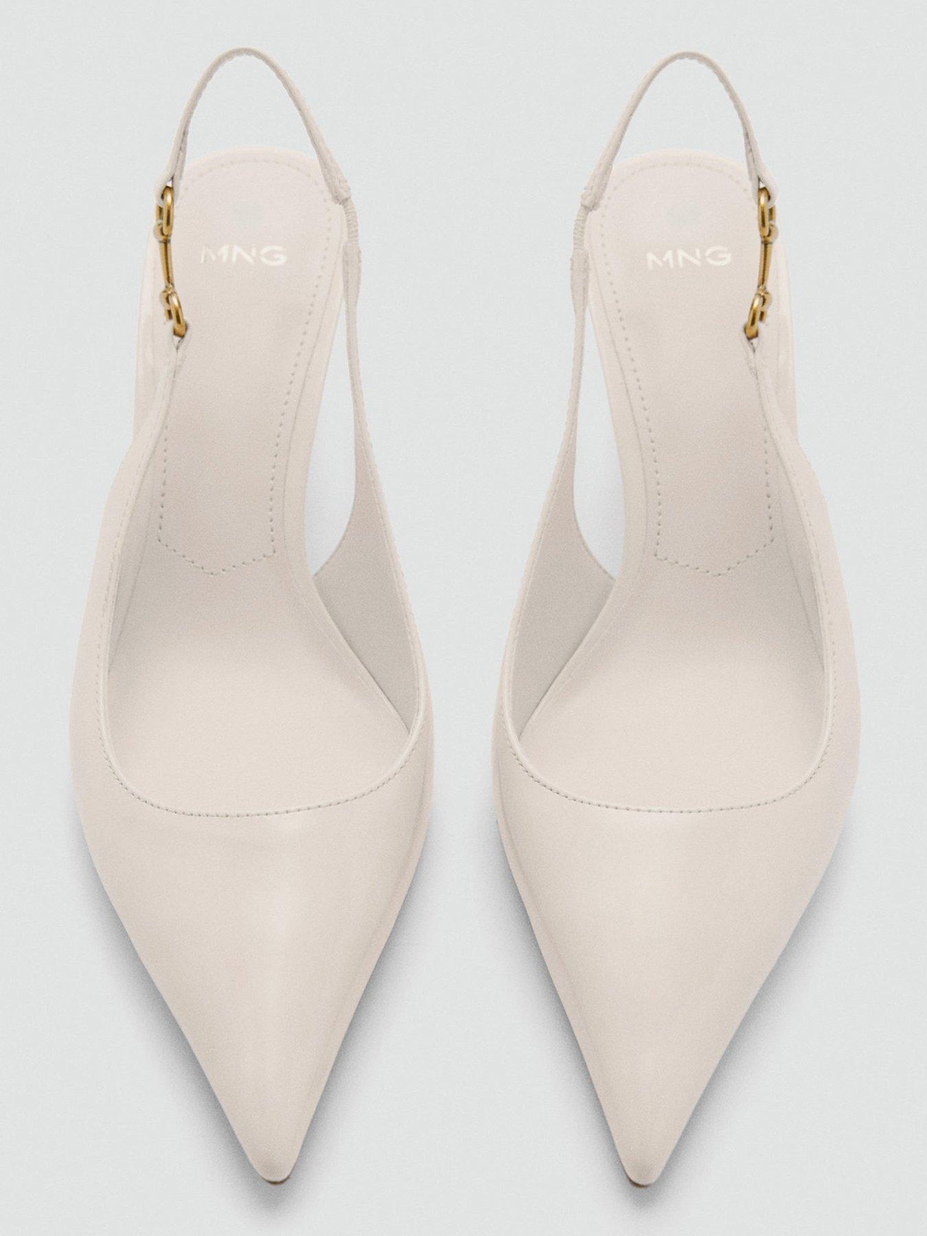 Image 3 of 4 of Mango Heeled Shoes With Link Detail - Beige