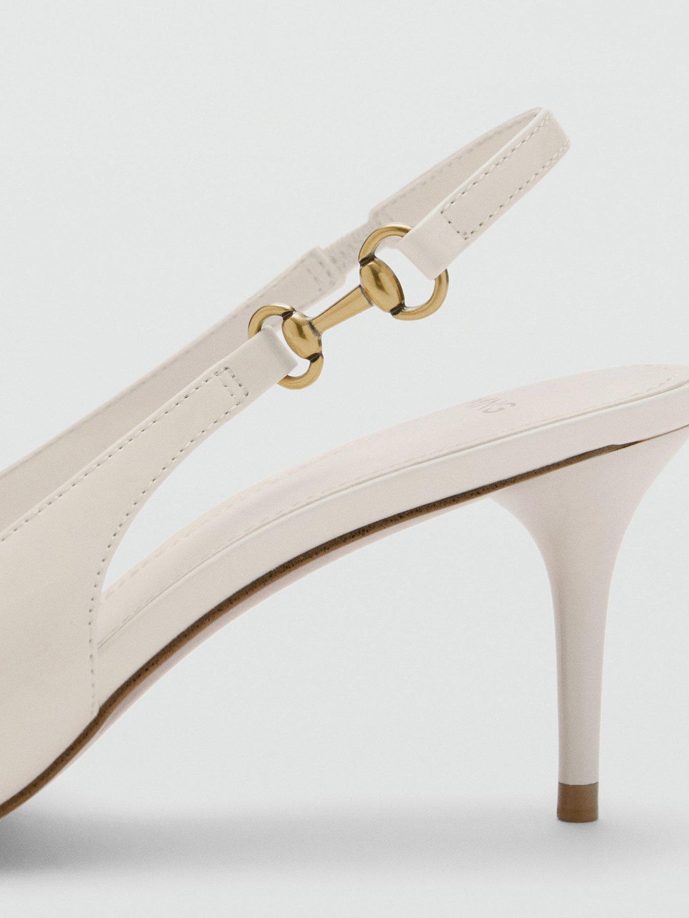 Image 4 of 4 of Mango Heeled Shoes With Link Detail - Beige