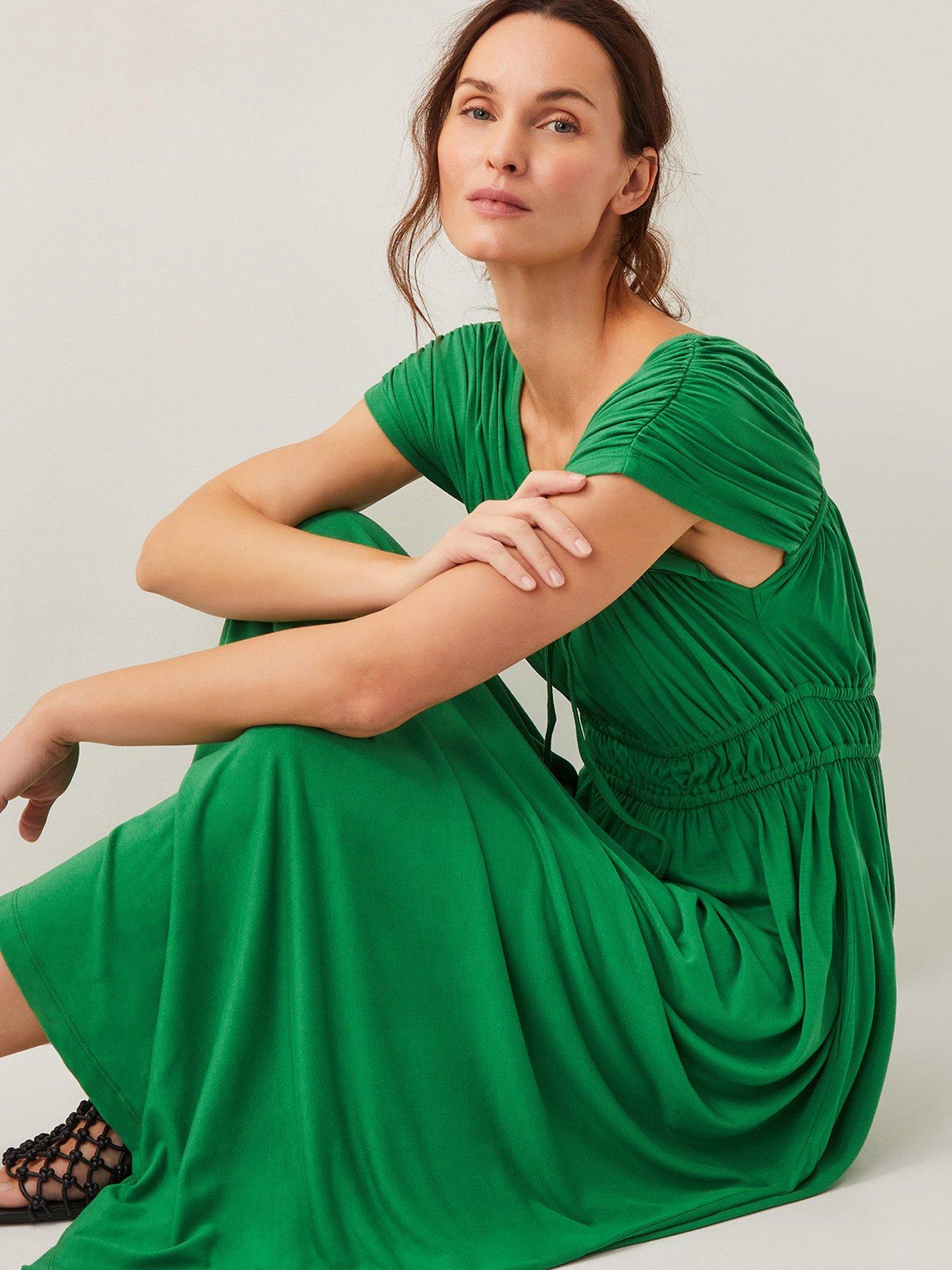 Image 3 of 4 of Monsoon Jennifer Jersey Dress - Green