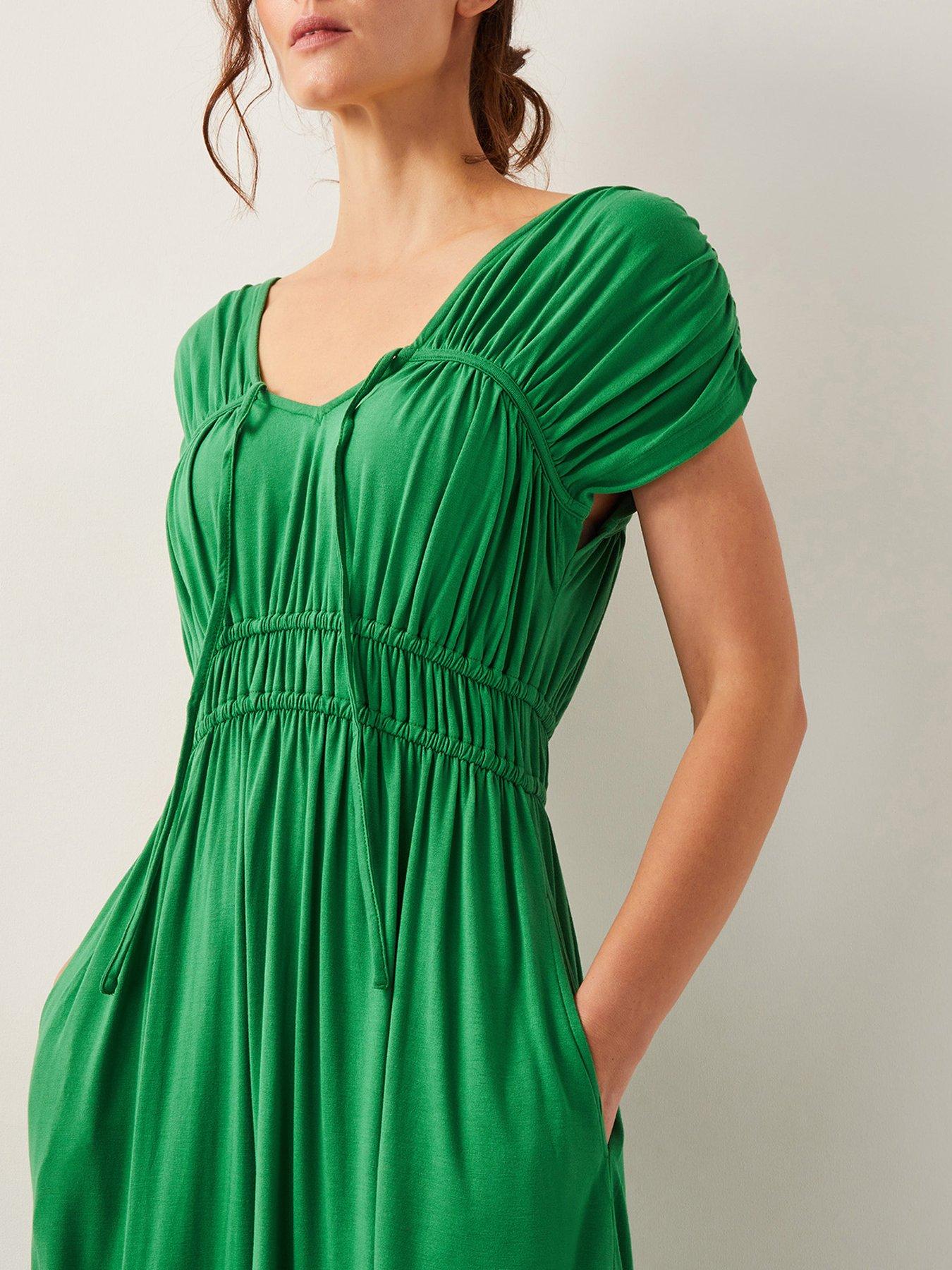Image 4 of 4 of Monsoon Jennifer Jersey Dress - Green