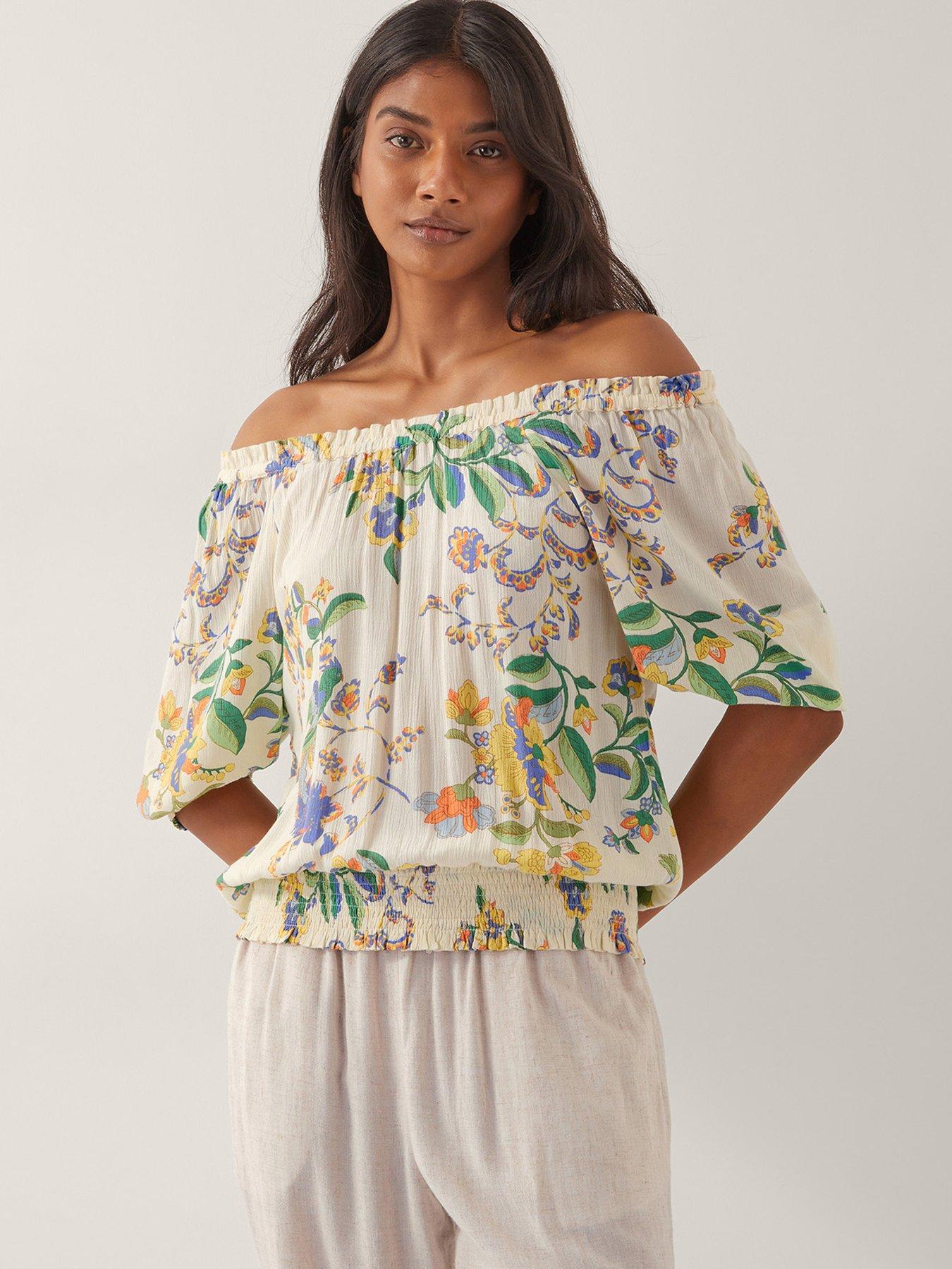 Image 1 of 5 of Monsoon Kaia Printed Top - Ivory