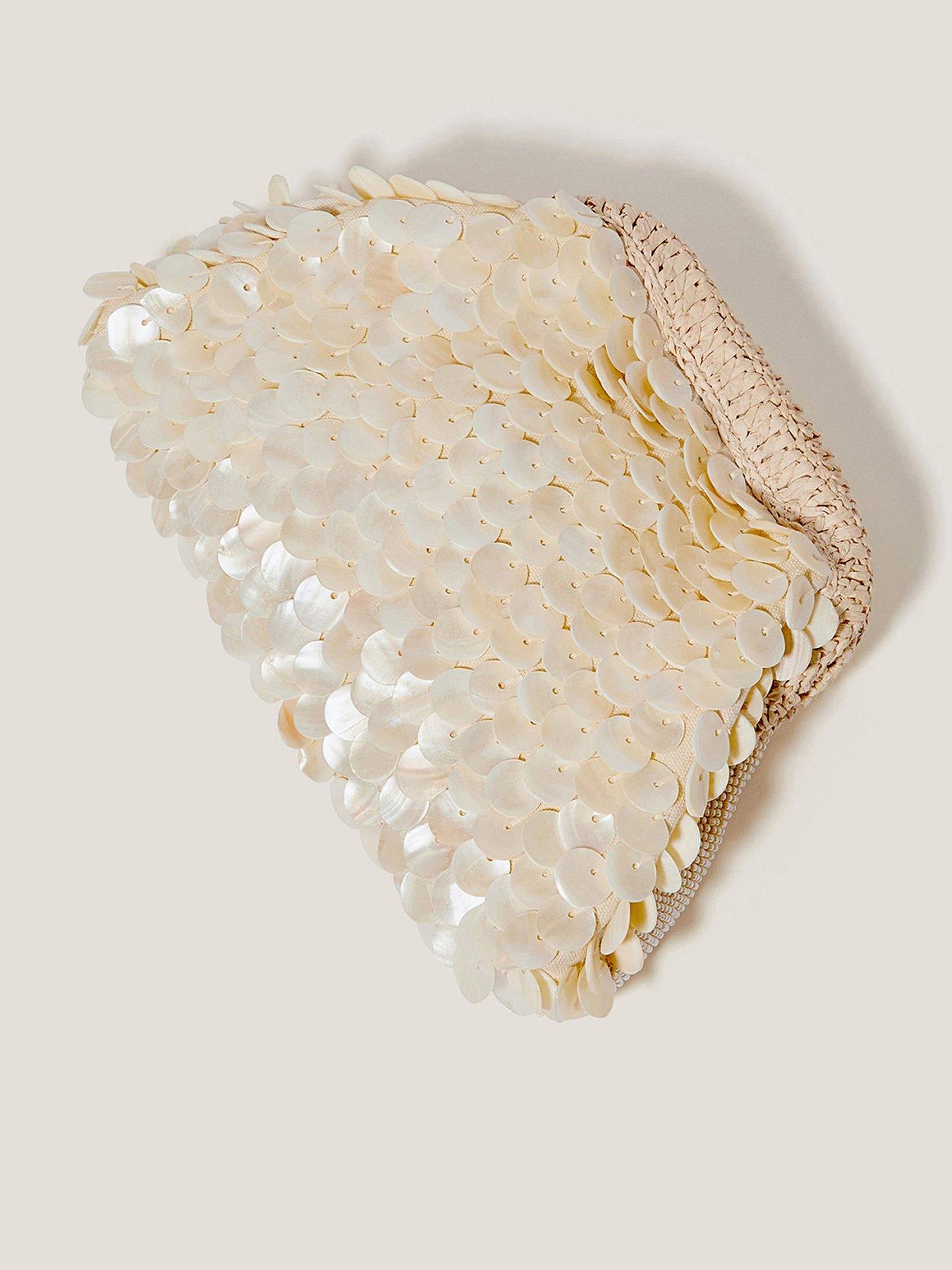 Image of Monsoon Saya Shell Clutch Bag - Natural