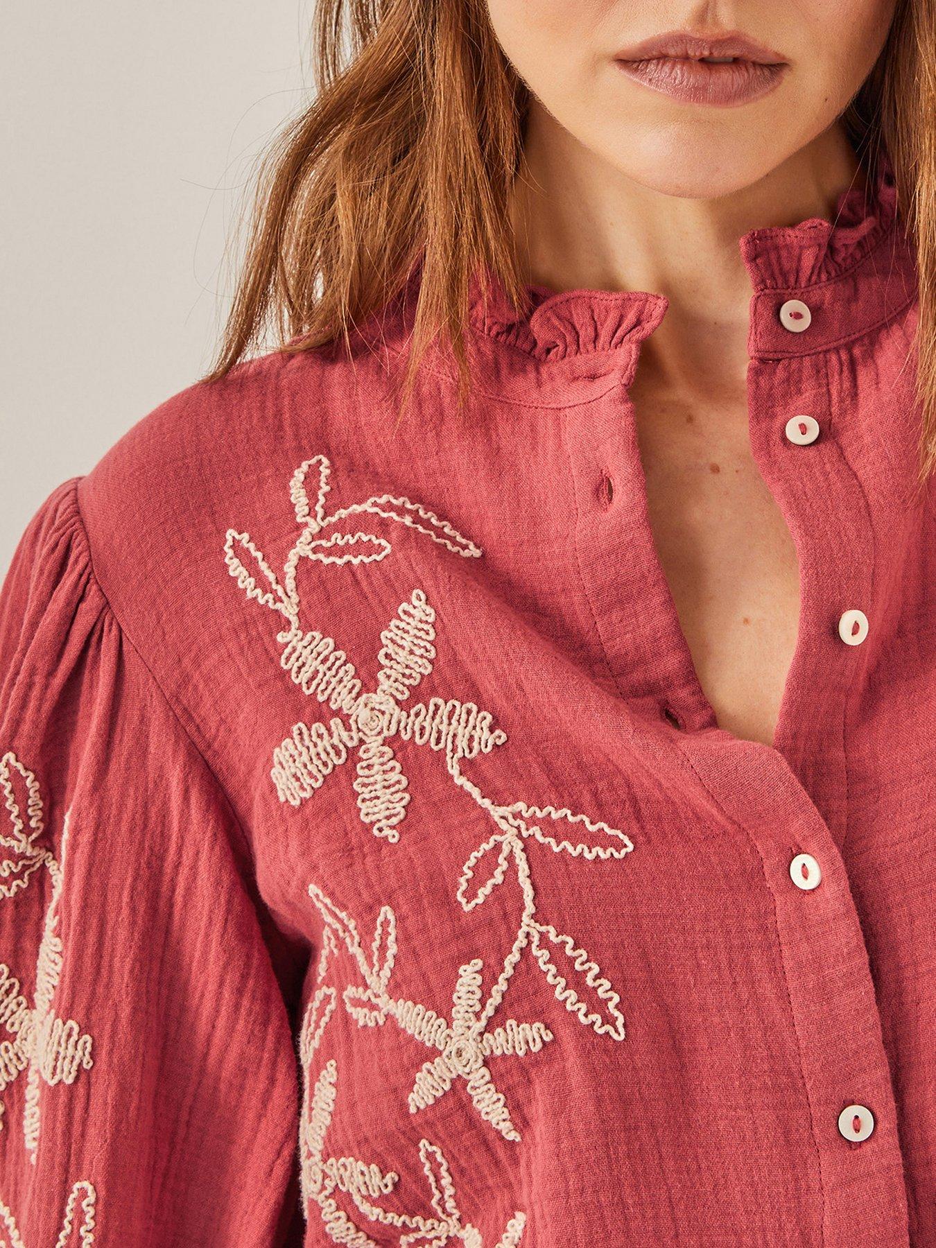 Image 5 of 5 of Monsoon Bridget Embellished Top - Burgundy