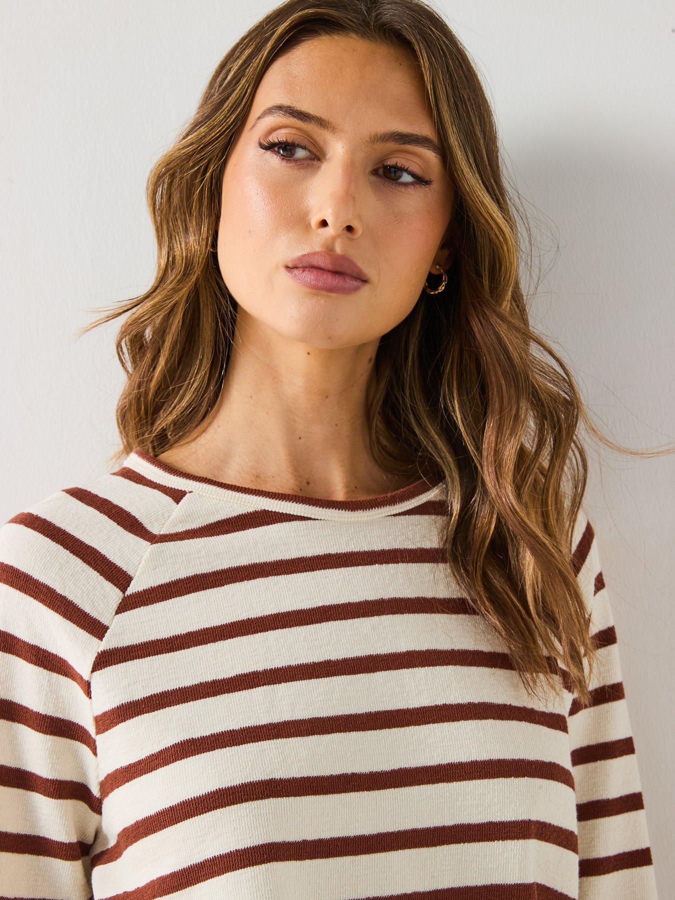 mango-striped-round-neck-sweatshirt-browndetail