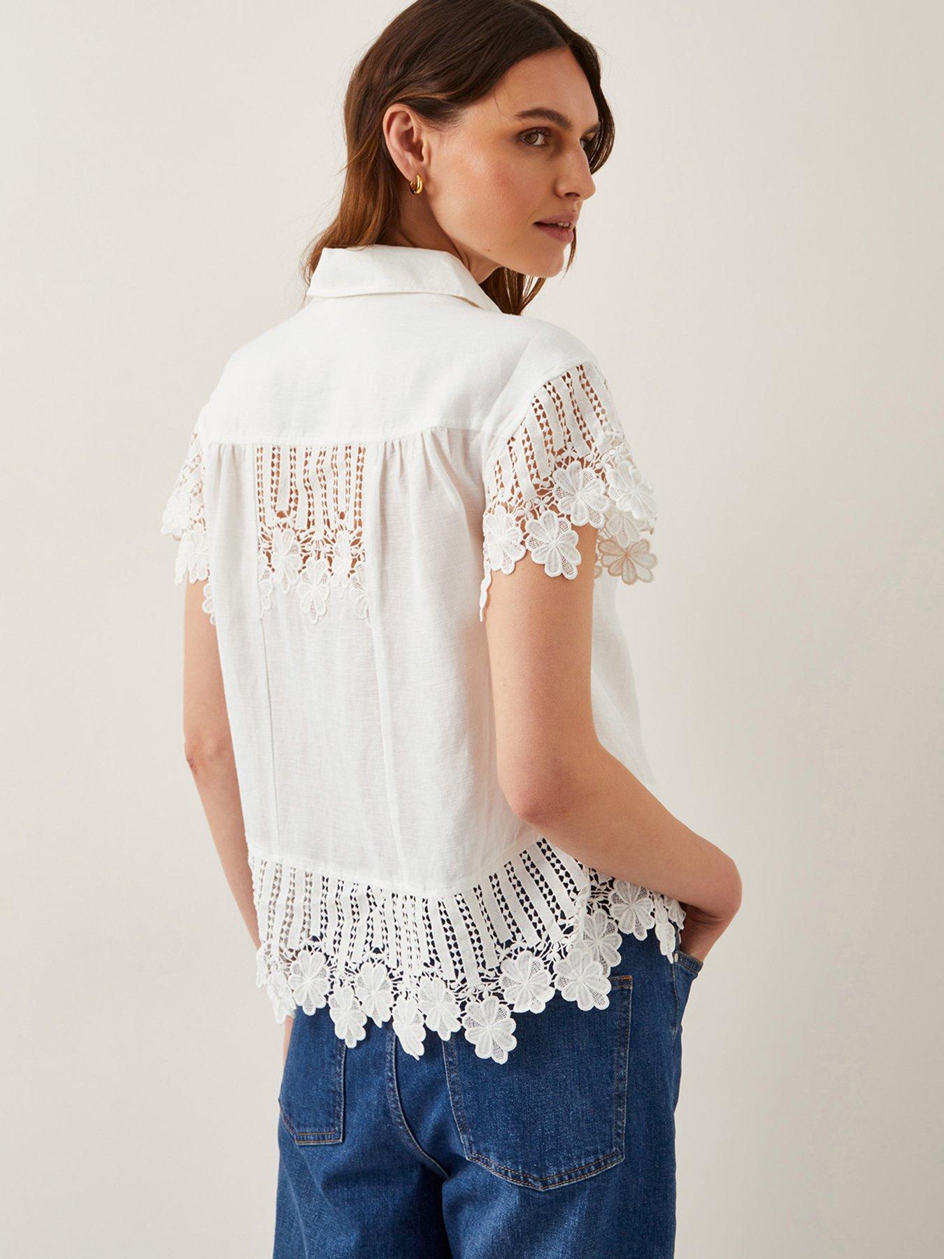 Image 2 of 5 of Monsoon Lara Linen Shirt - White