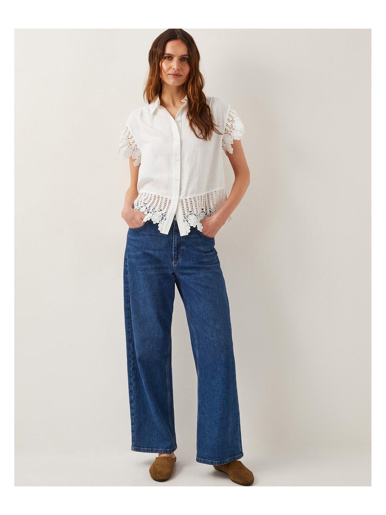 Image 4 of 5 of Monsoon Lara Linen Shirt - White