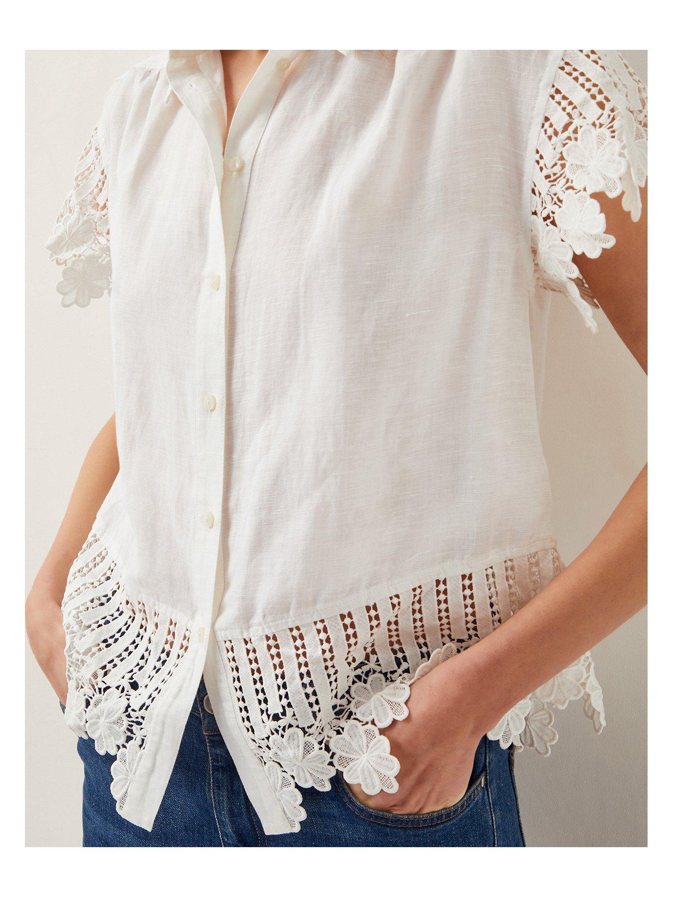 Image 5 of 5 of Monsoon Lara Linen Shirt - White