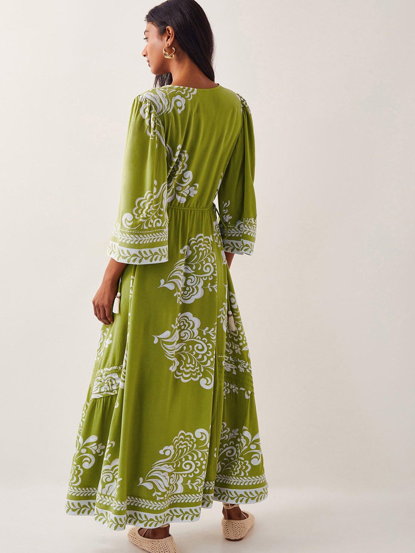 Image 2 of 6 of Monsoon Miley Print Dress - Green