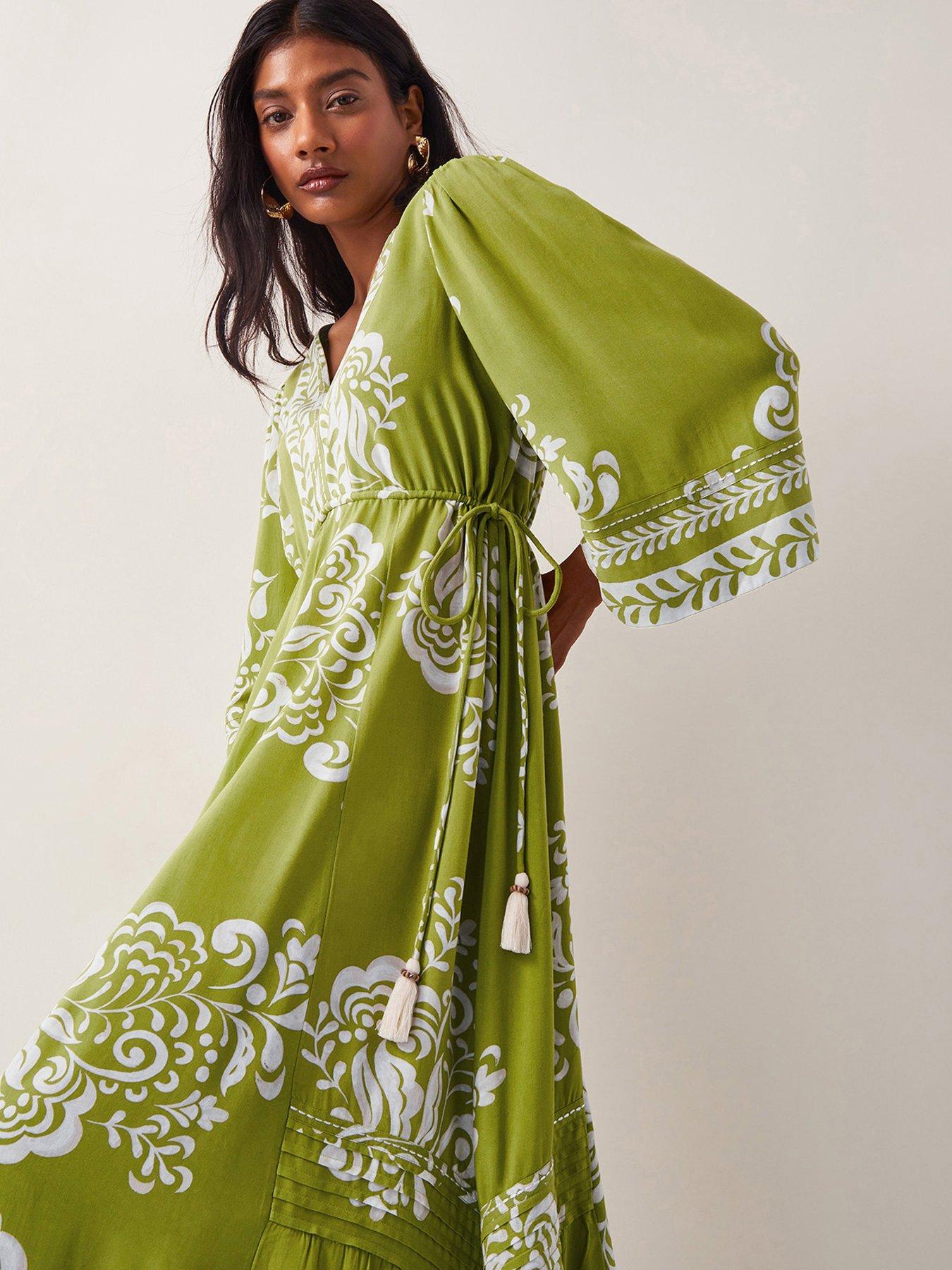 Image 4 of 6 of Monsoon Miley Print Dress - Green