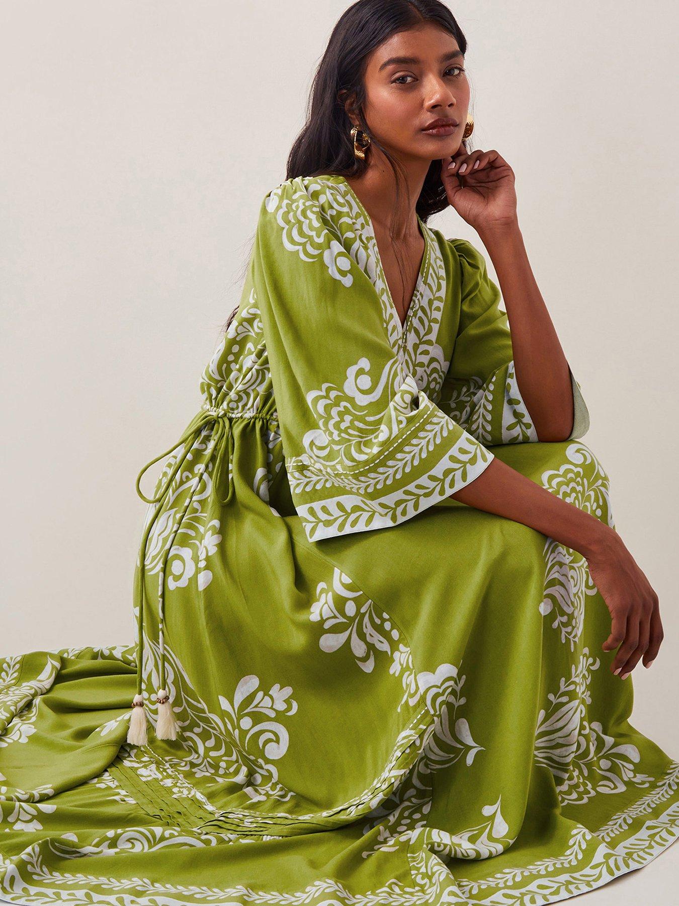 Image 5 of 6 of Monsoon Miley Print Dress - Green