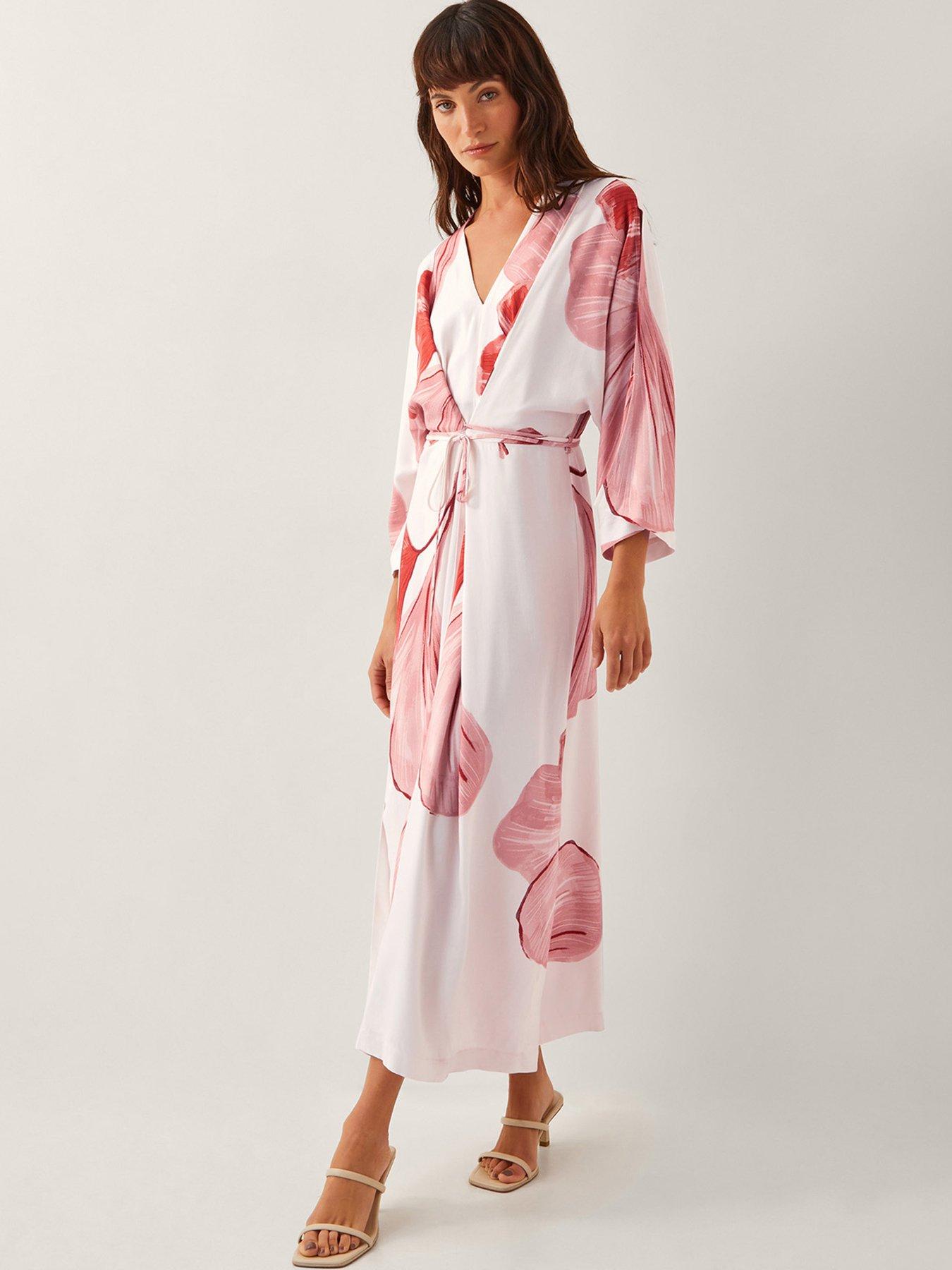 Image 1 of 4 of Monsoon June Kimono Dress - Ivory