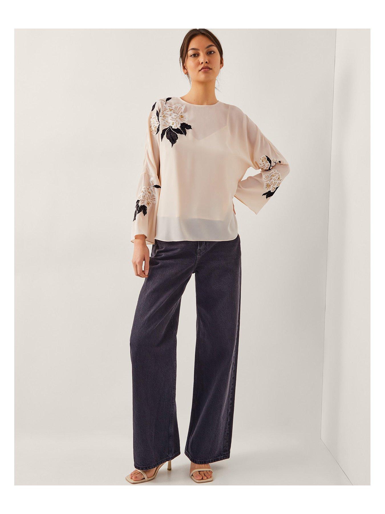 Image 3 of 4 of Monsoon Ariah Embroidered Top - Cream