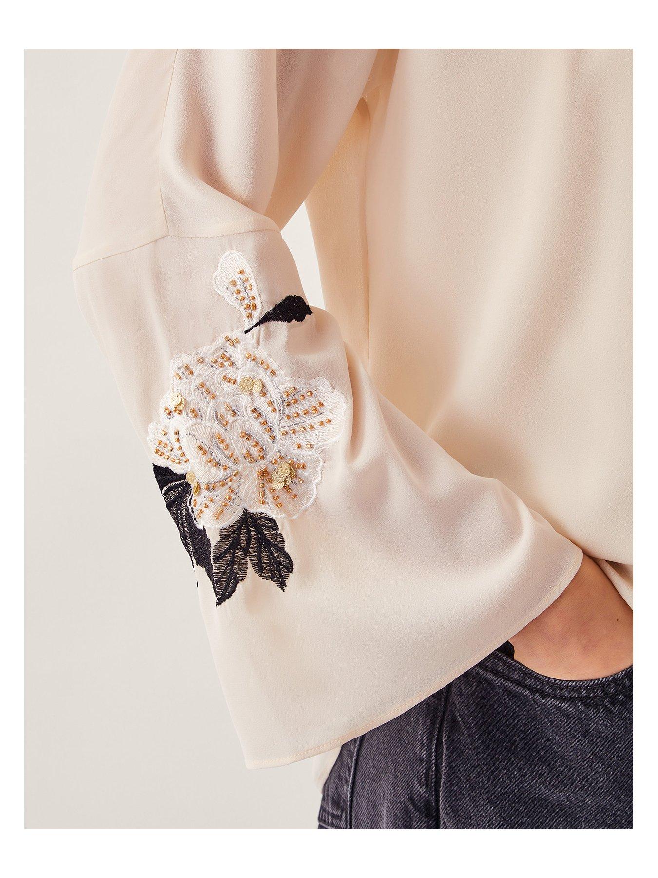 Image 4 of 4 of Monsoon Ariah Embroidered Top - Cream