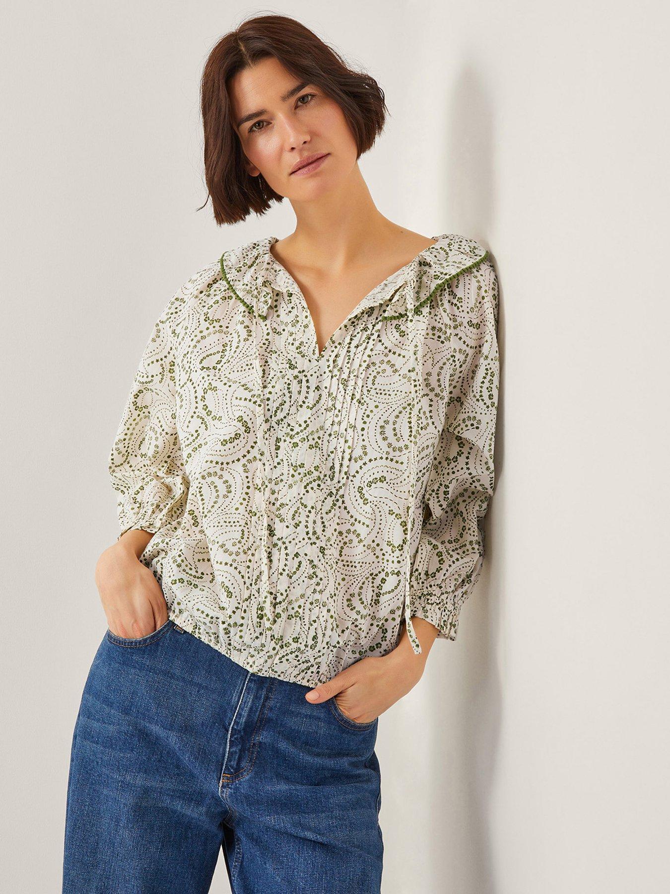 Image 1 of 5 of Monsoon Delma Bubble Hem Top - Ivory
