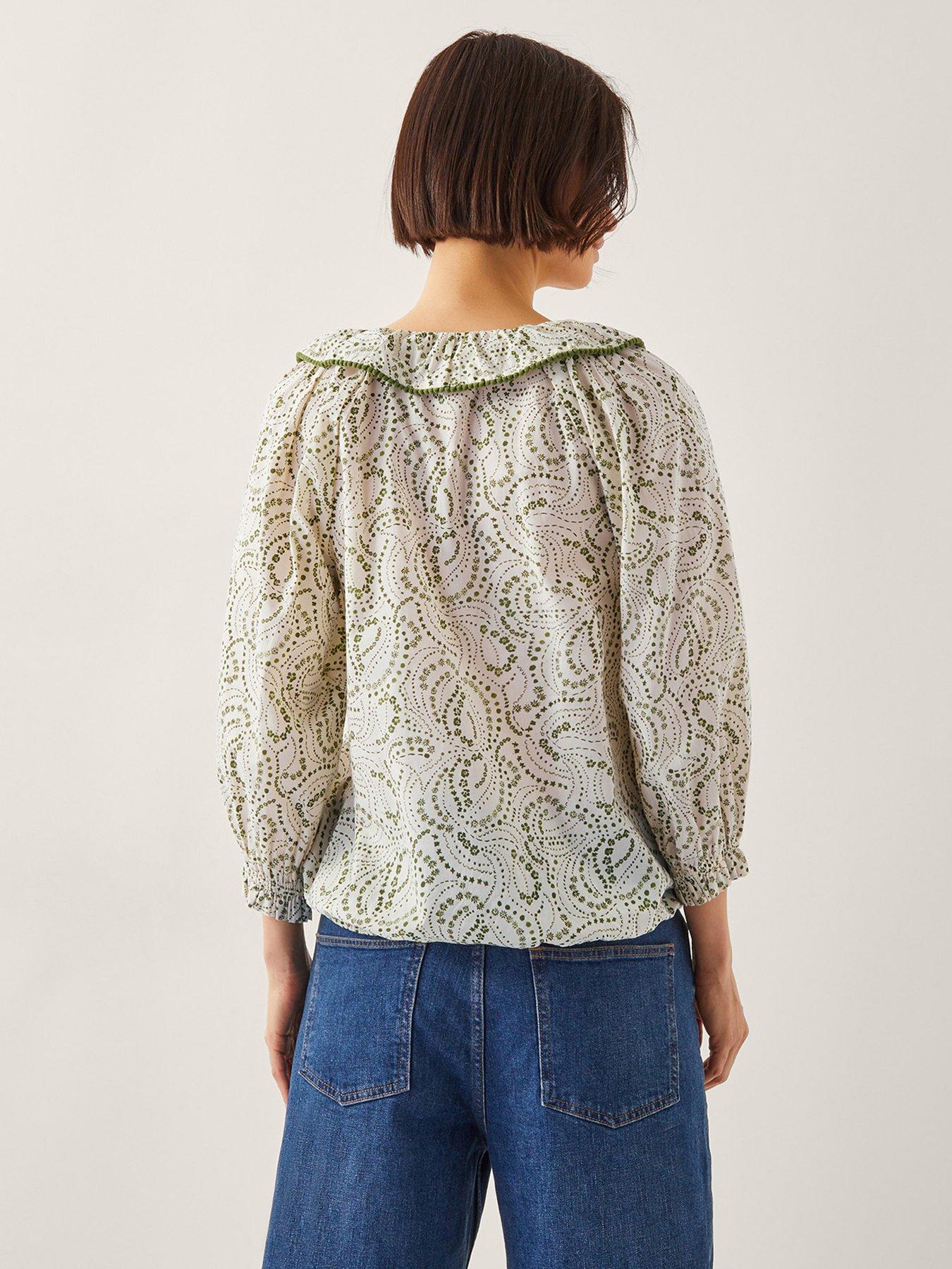 Image 2 of 5 of Monsoon Delma Bubble Hem Top - Ivory