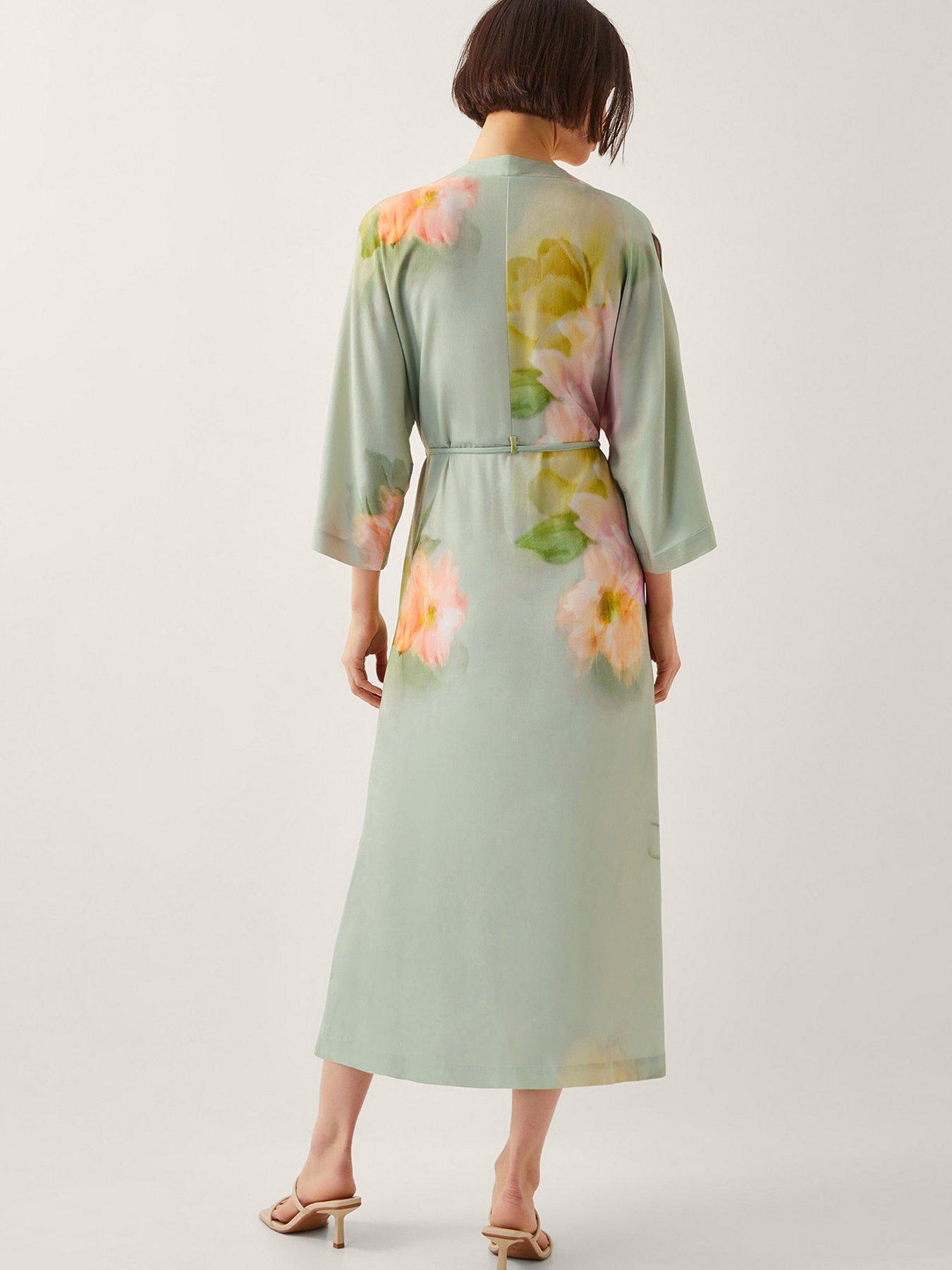 Image 2 of 4 of Monsoon Jane Kimono Dress - Green