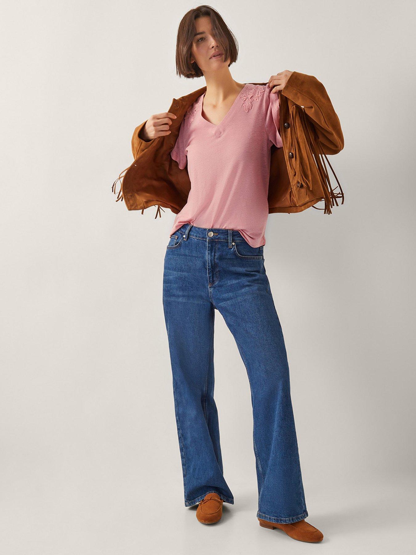 Image 4 of 5 of Monsoon Mabel Linen Blend T-Shirt - Blush