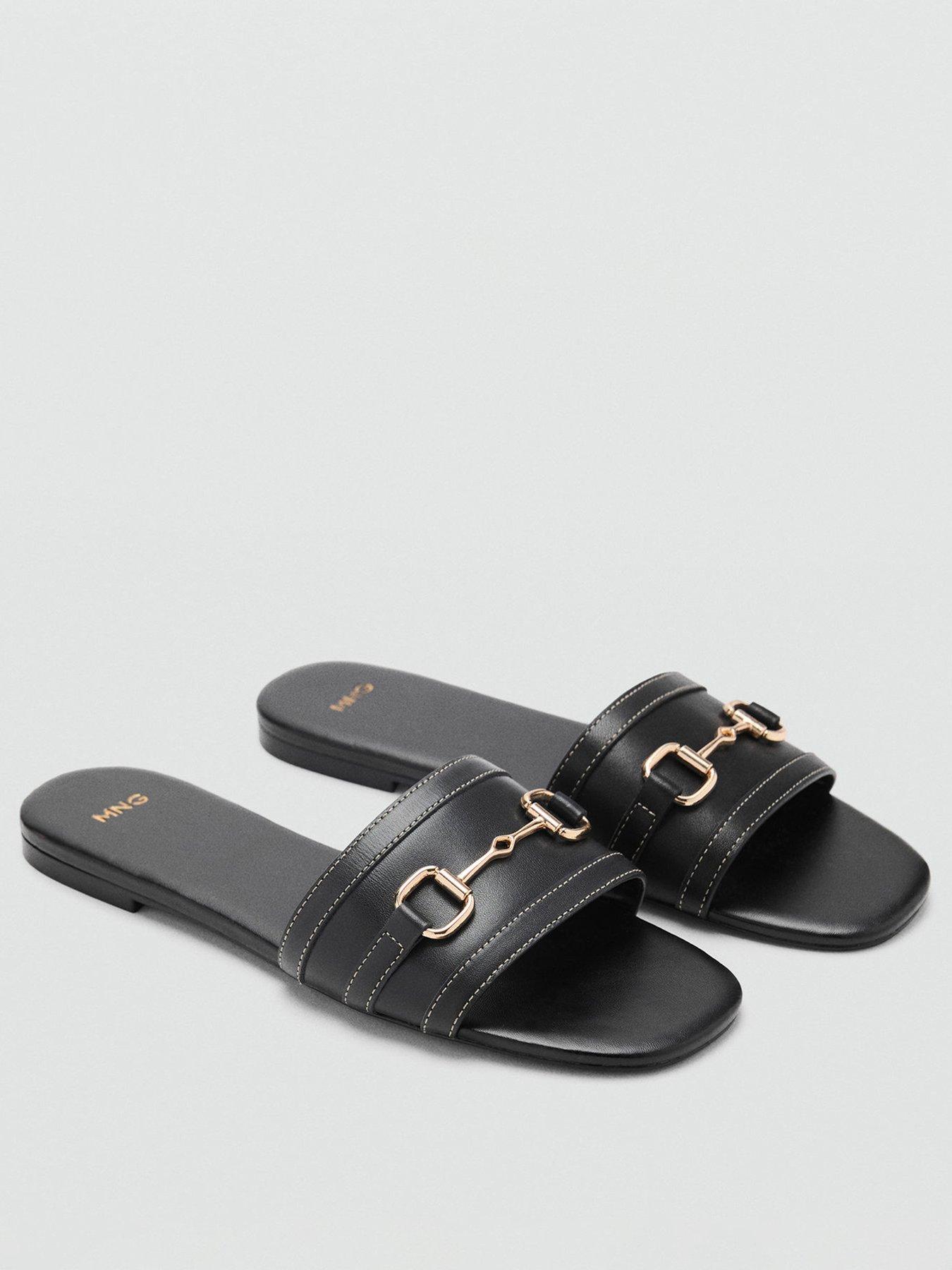 mango-buckle-leather-sandals-blackstillFront