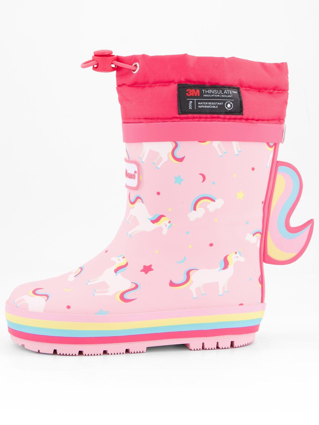 The Very Collection Toezone Unicorn Thinsulate Rubber Wellington Boots