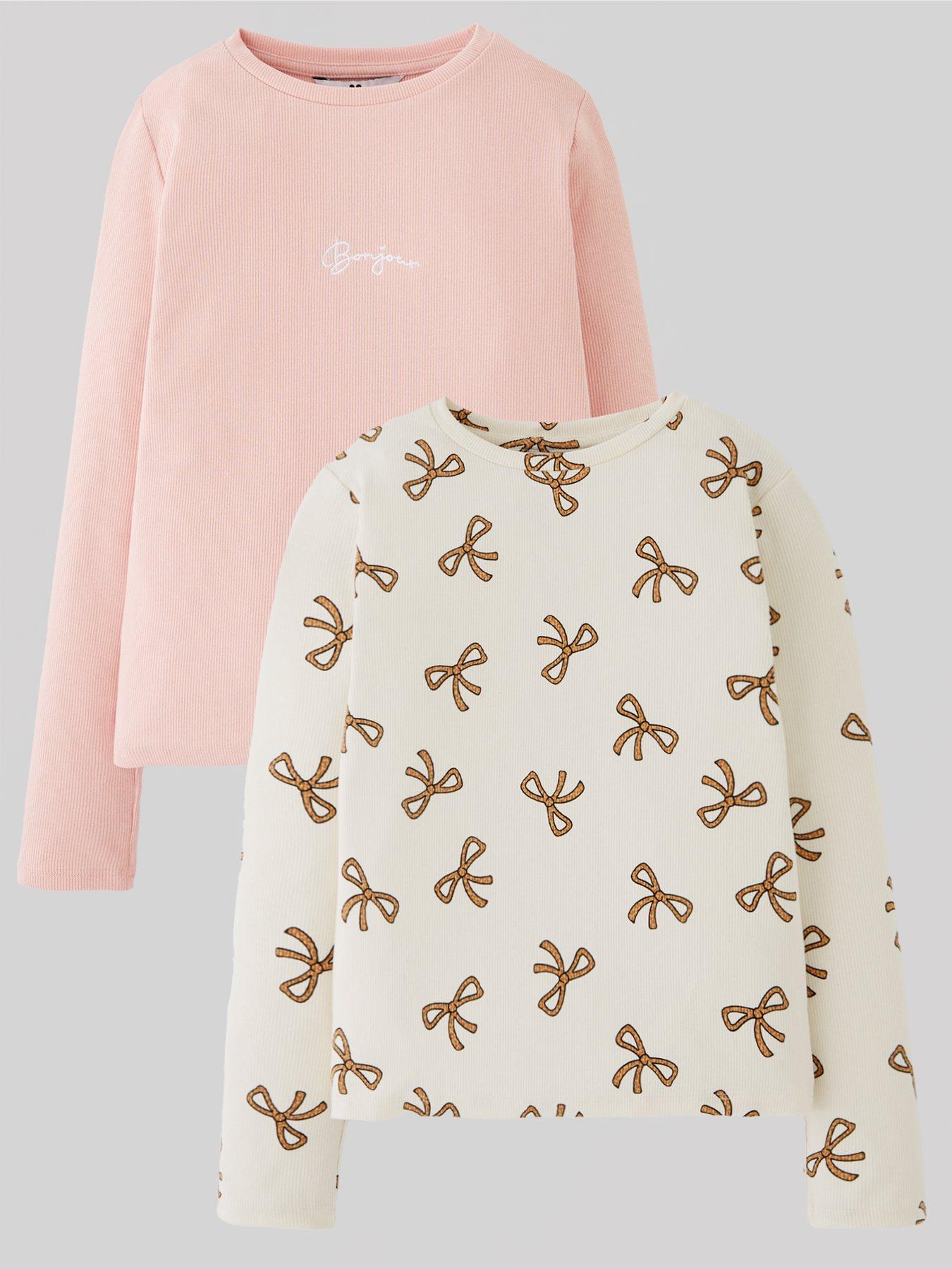 v-by-very-girls-bow-print-2-pack-long-sleeve-top-multi