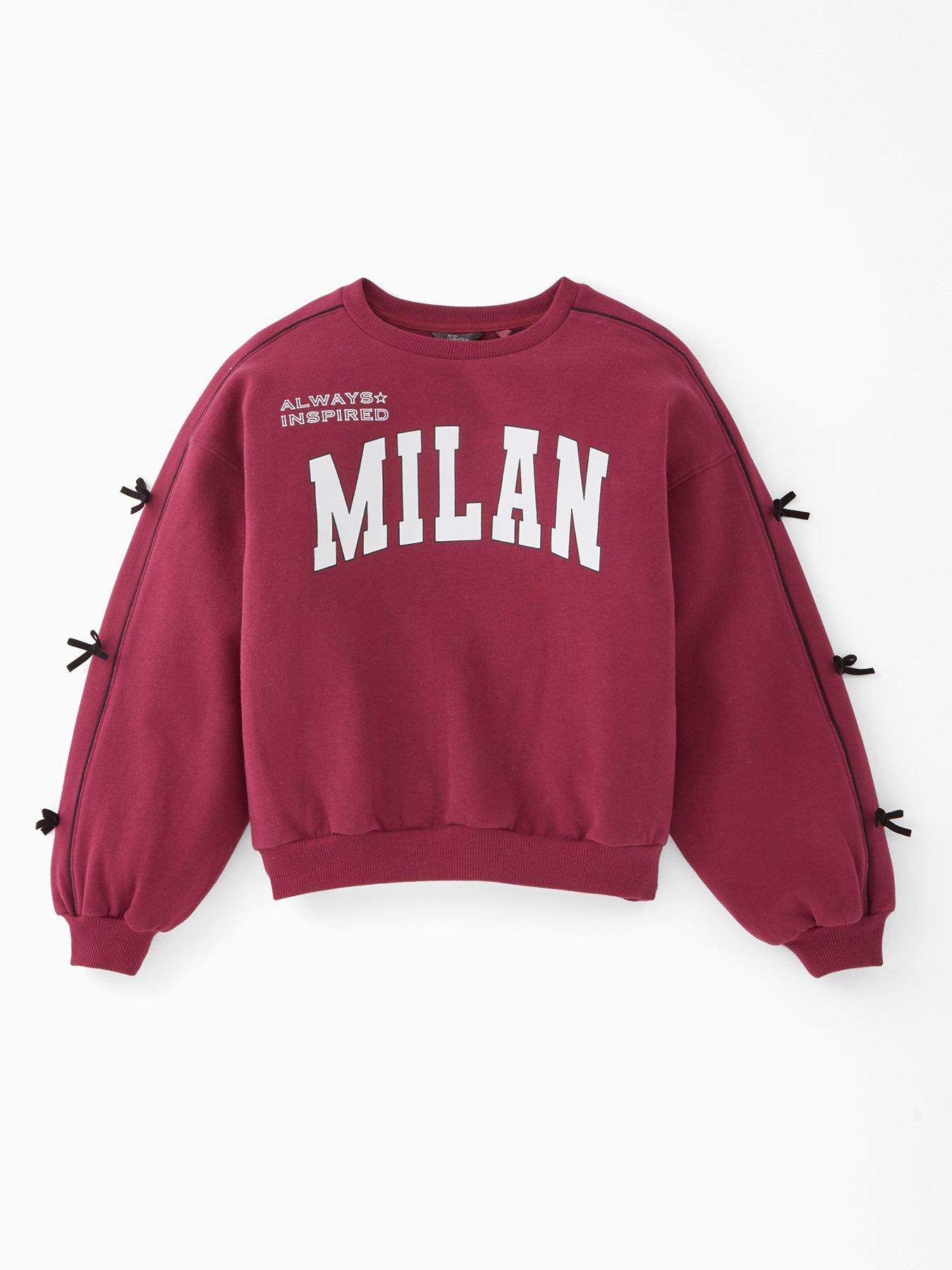 V by Very Girls Side Stripe With Bow Detail Sweater - Multi