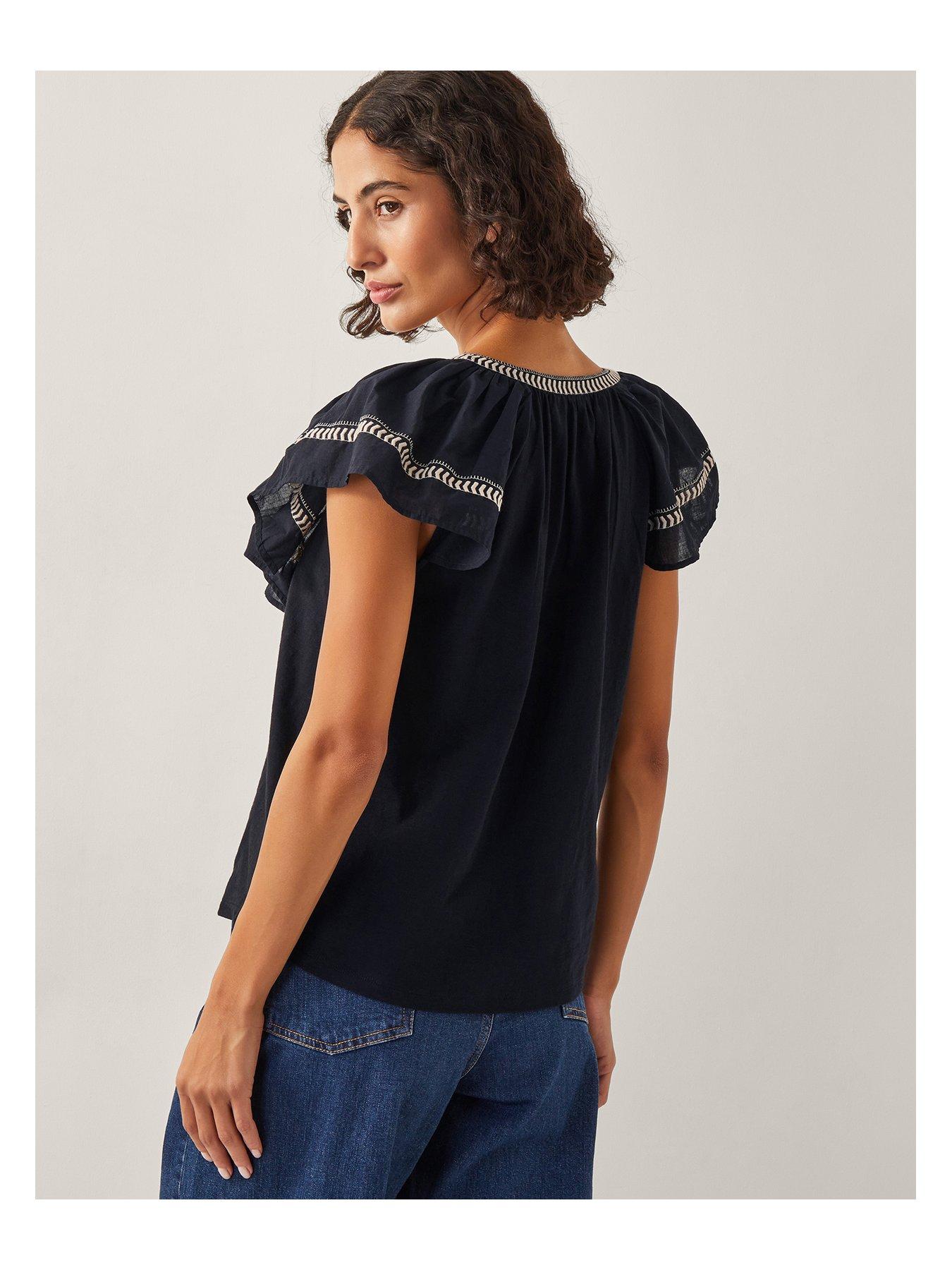 monsoon-fenn-fabric-mix-top-blackstillFront