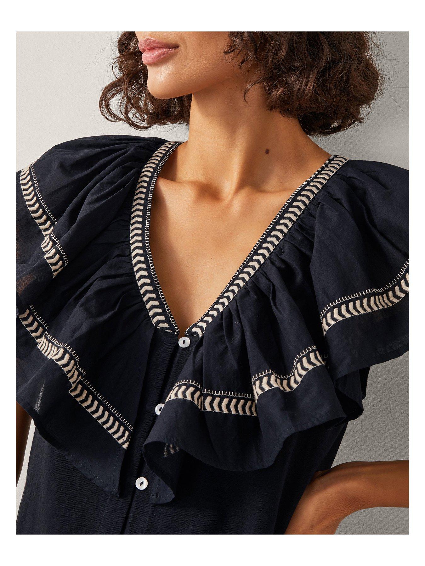 monsoon-fenn-fabric-mix-top-blackdetail