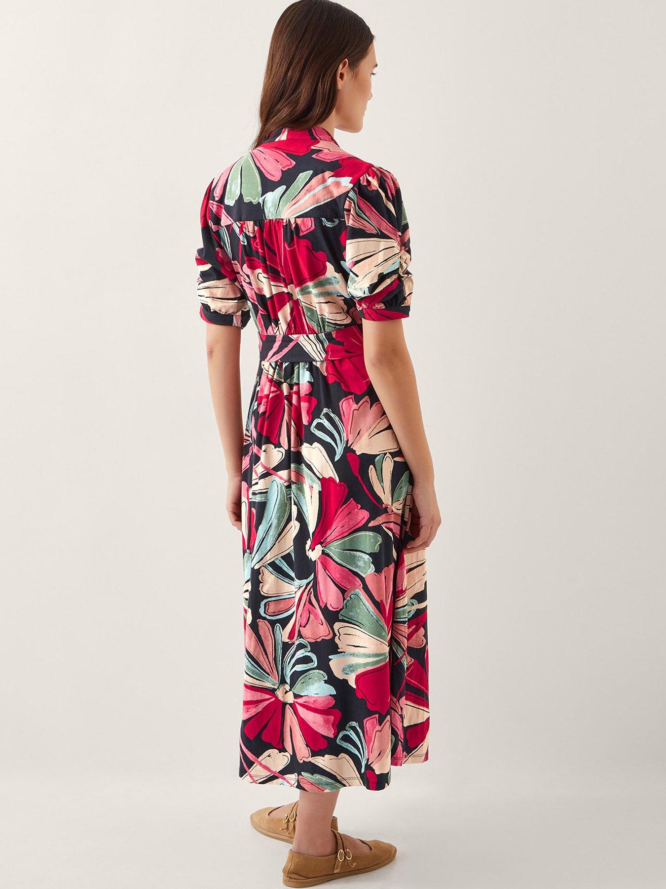 Image 2 of 4 of Monsoon Jemima Print Shirt Dress - Red