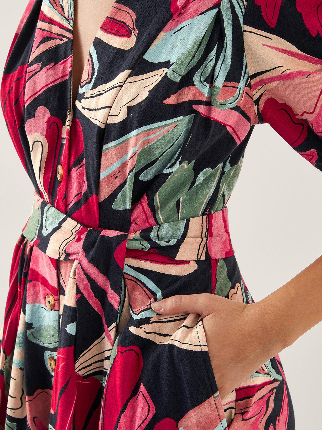 Image 4 of 4 of Monsoon Jemima Print Shirt Dress - Red