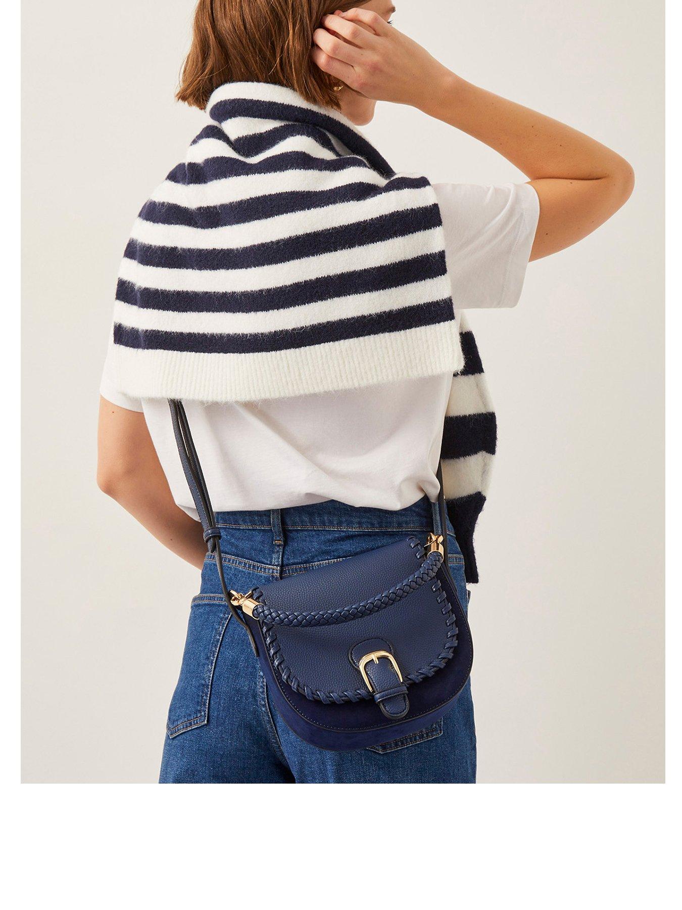 Image 1 of 5 of Monsoon Petra Plait Crossbody - Navy - Navy