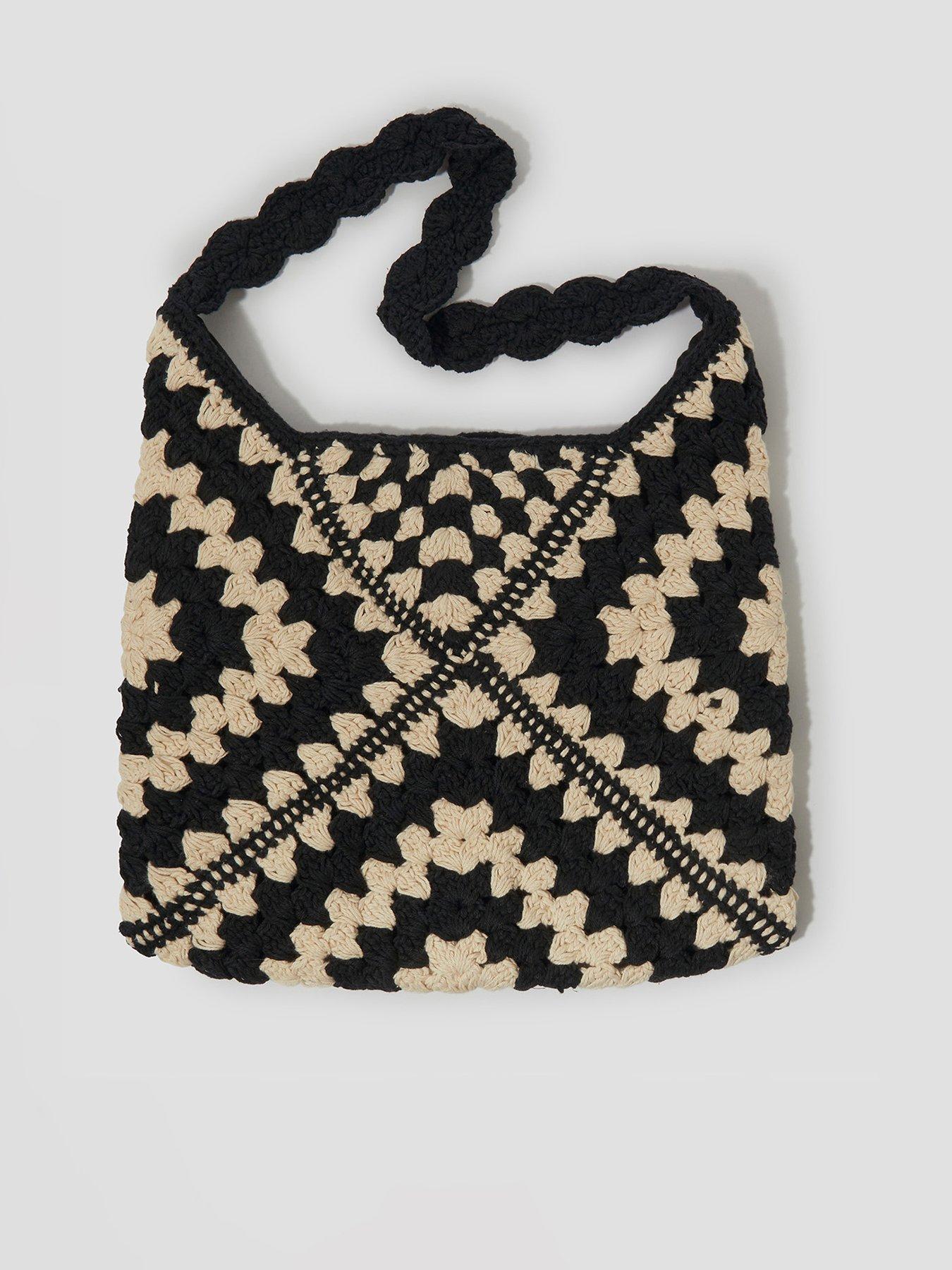 Image 1 of 4 of Monsoon Mae Crochet Shopper Bag - Black