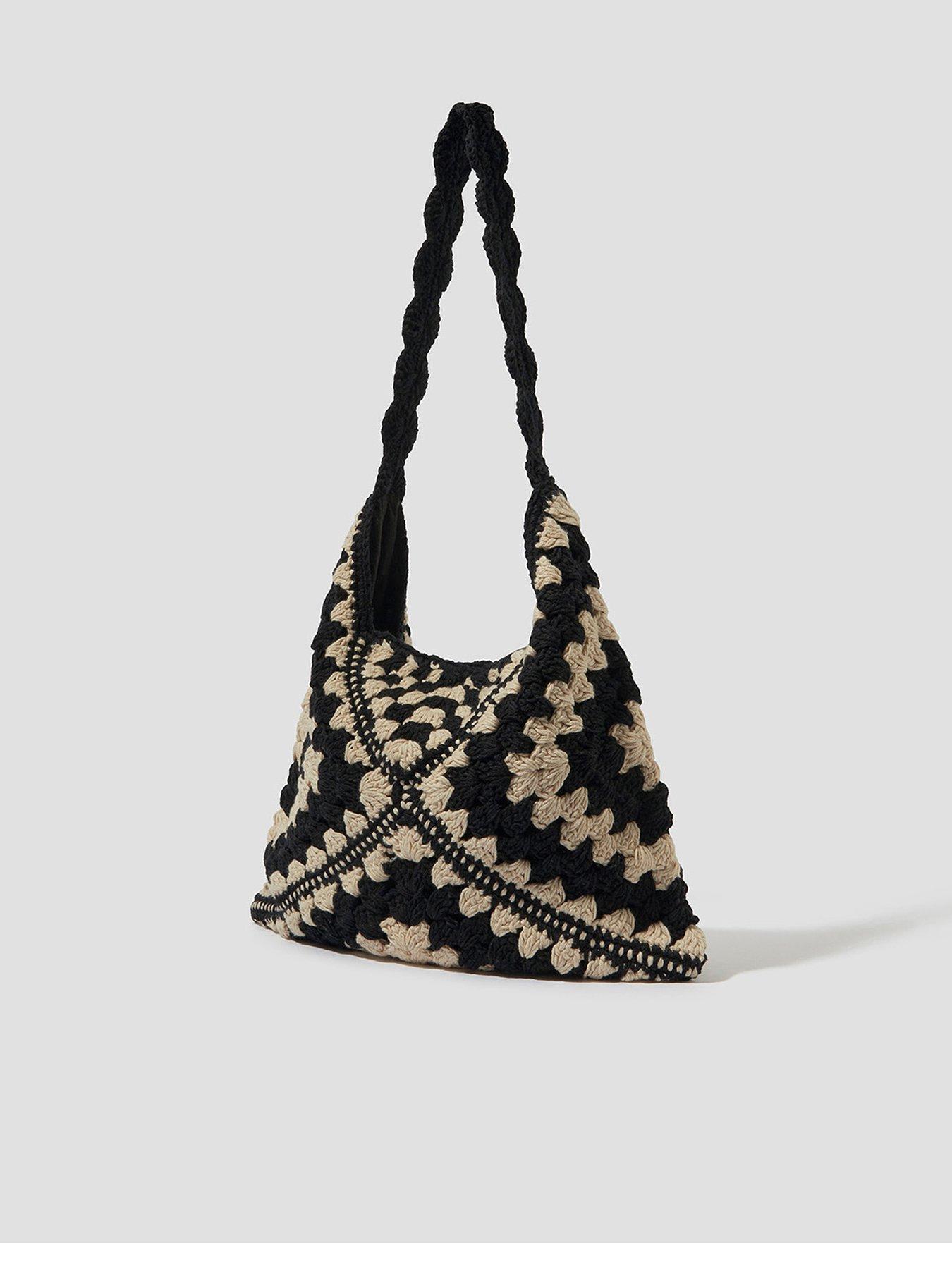 Image 2 of 4 of Monsoon Mae Crochet Shopper Bag - Black