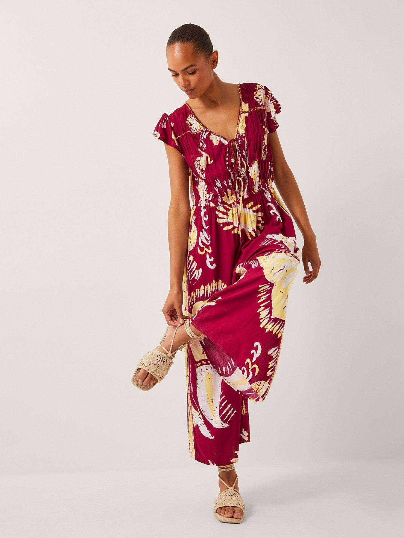 Monsoon Amisha Jumpsuit - Burgundy