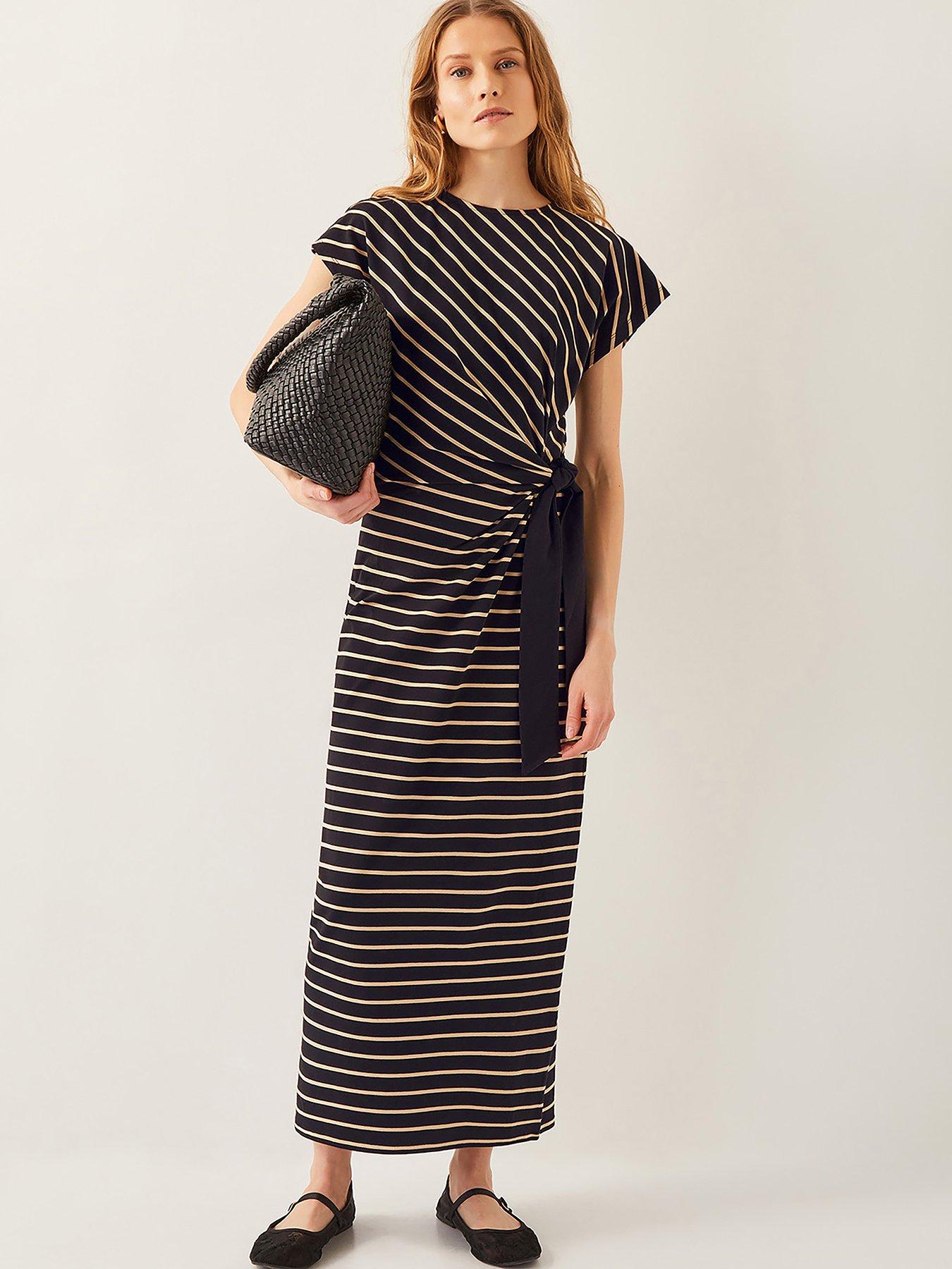 monsoon-sanya-stripe-jersey-dress-blackfront