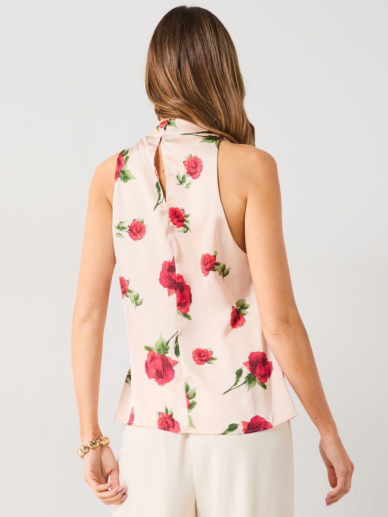 Image 2 of 6 of Mango Floral Satin Blouse - Cream