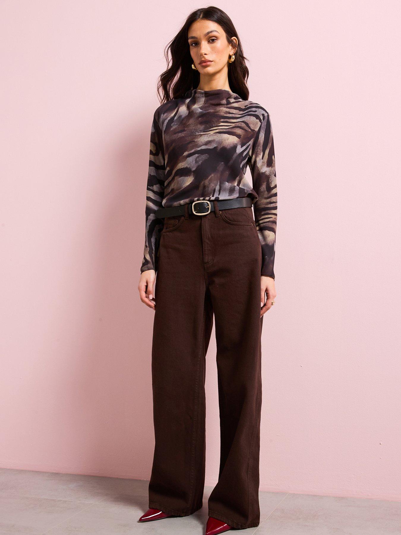 Image of Mango High Rise Balloon Jeans - Brown