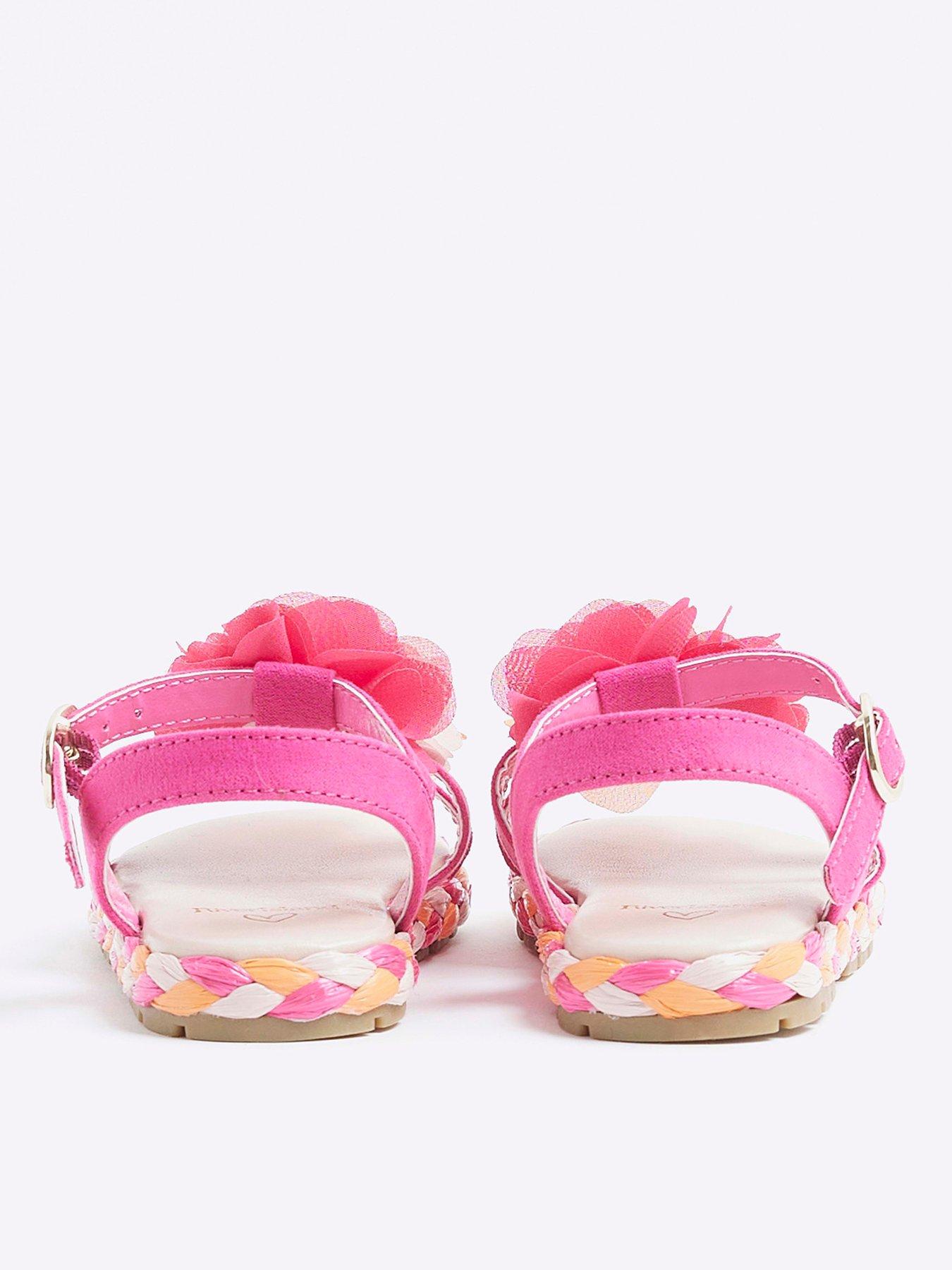 Image 3 of 5 of River Island Mini Girl Flower Sandals - Pink