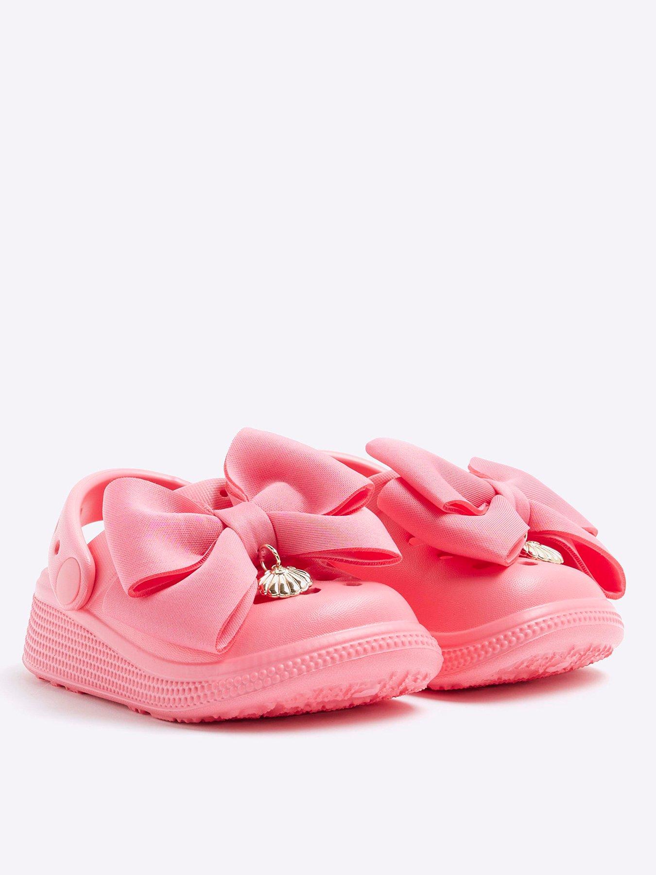 Image 2 of 5 of River Island Mini Girls Bow Clogs - Pink