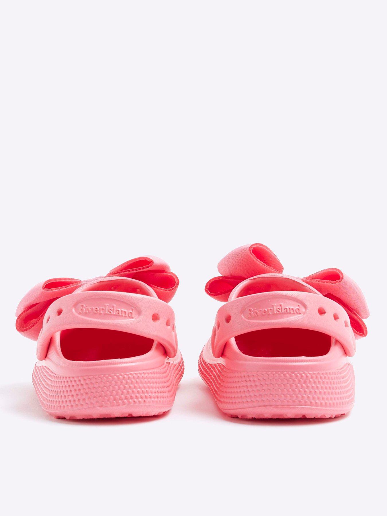 Image 3 of 5 of River Island Mini Girls Bow Clogs - Pink