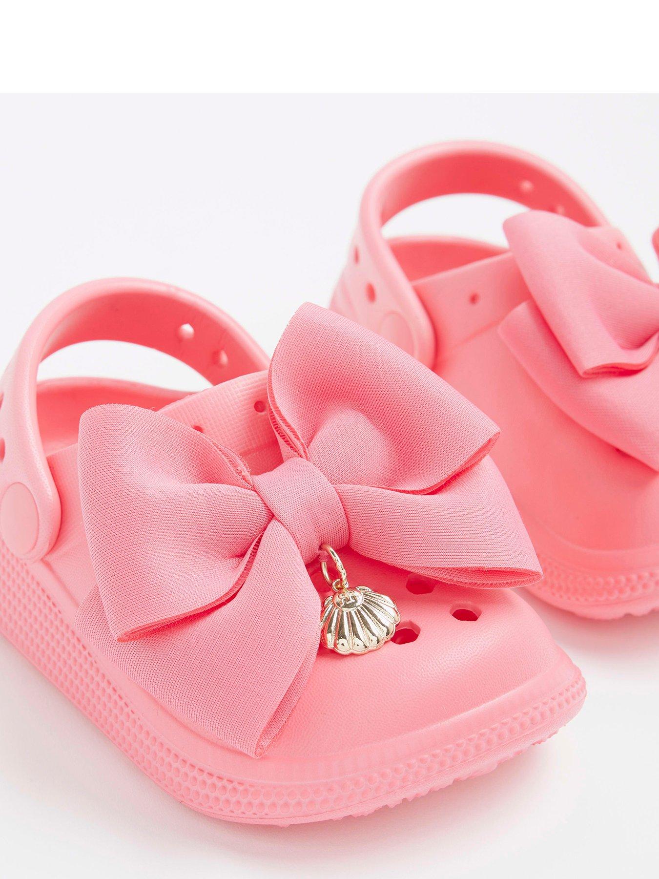 Image 4 of 5 of River Island Mini Girls Bow Clogs - Pink