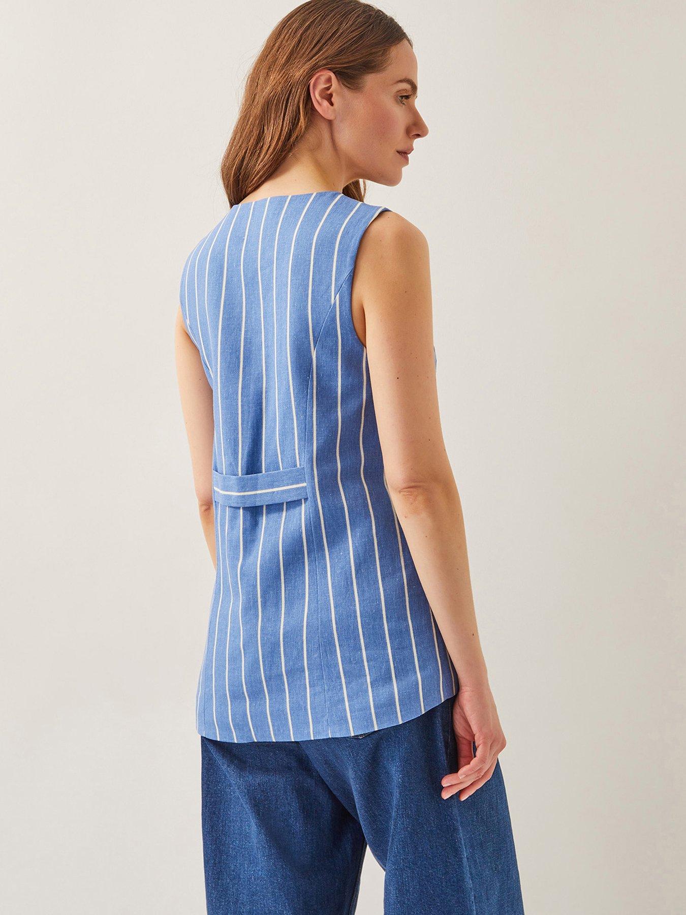 Image 2 of 6 of Monsoon Susan Waistcoat - Blue