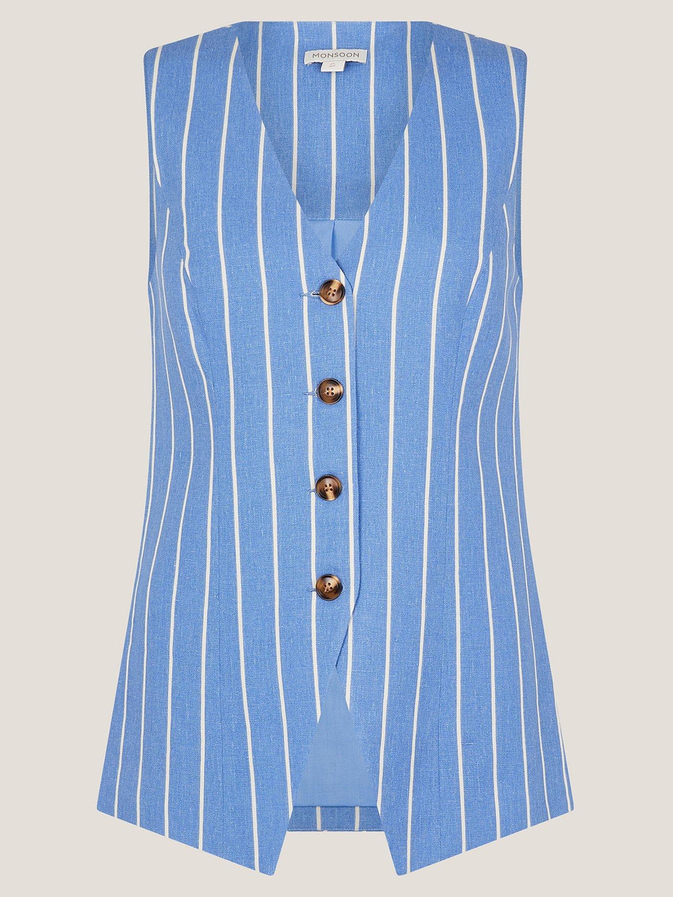Image 3 of 6 of Monsoon Susan Waistcoat - Blue