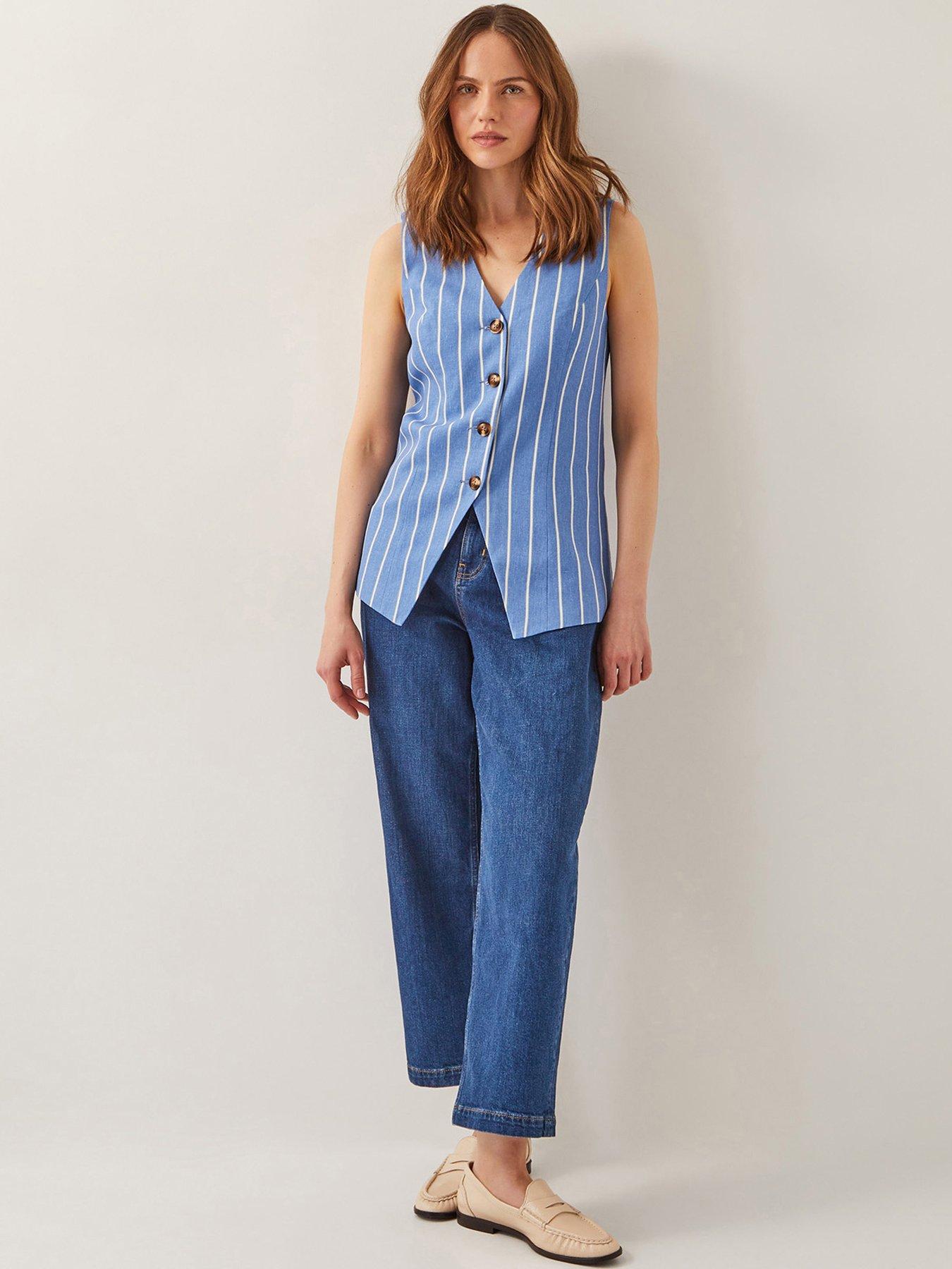 Image 4 of 6 of Monsoon Susan Waistcoat - Blue
