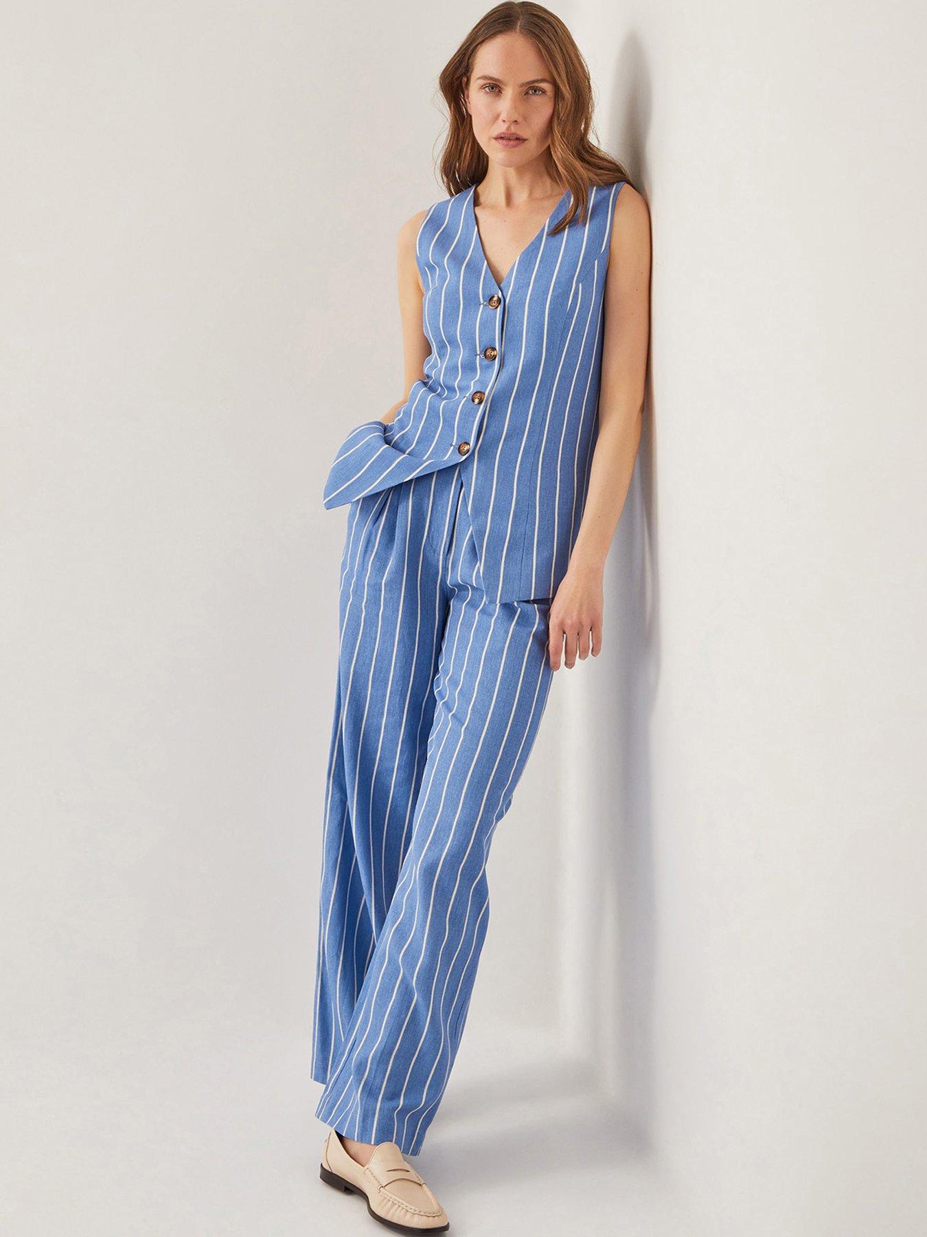 Image 6 of 6 of Monsoon Susan Waistcoat - Blue
