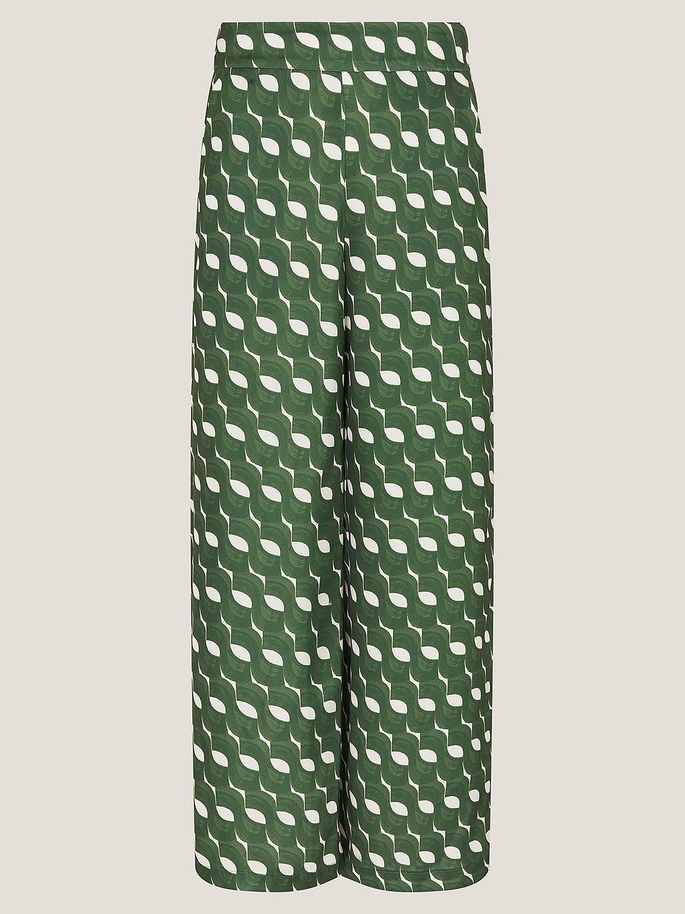 Image 3 of 6 of Monsoon Maren Geo Trousers - Green