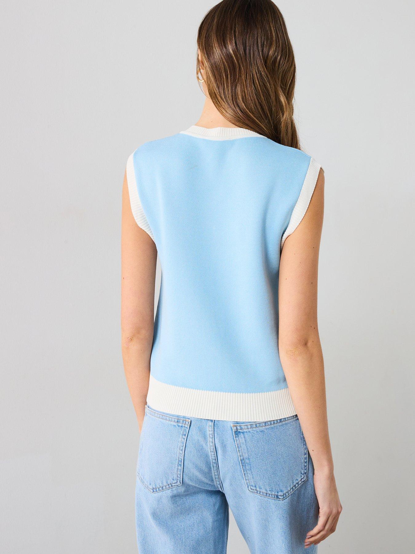 mango-knitted-waistcoat-with-contrast-piping-bluestillFront