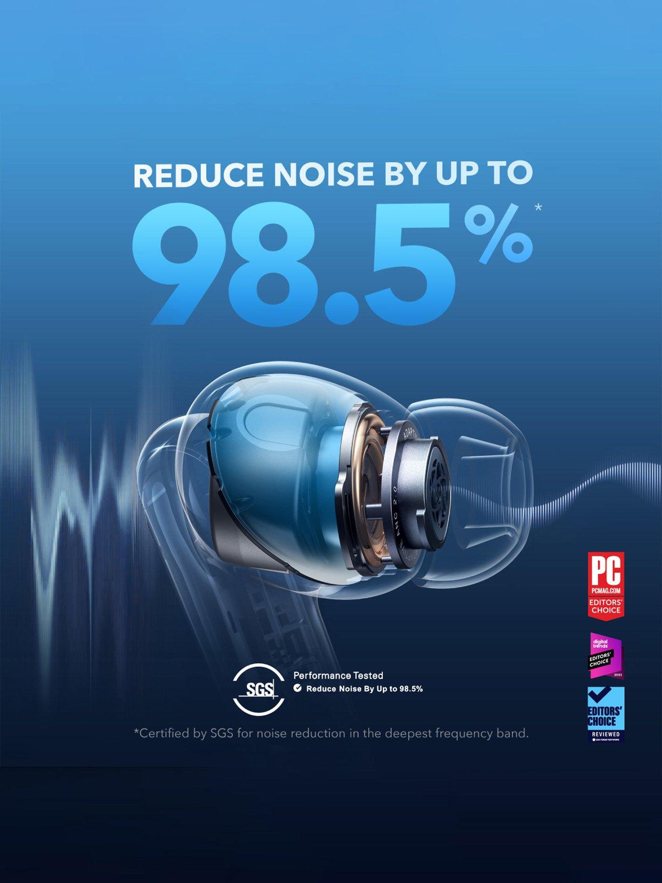Image 3 of 8 of Soundcore Liberty 4 Wireless Noise Cancelling Earbuds, White