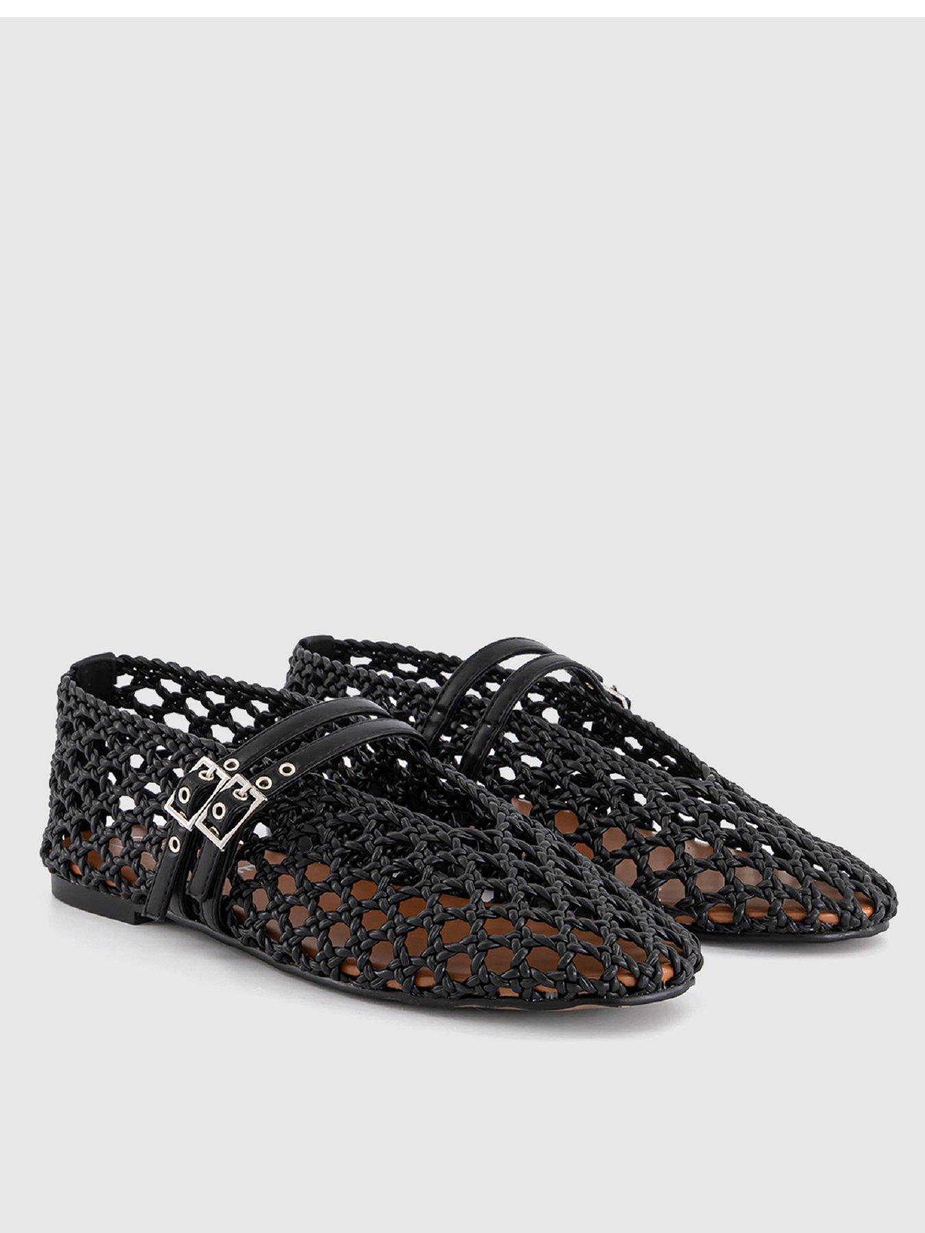 office-double-strap-weave-ballerinas-blackstillFront
