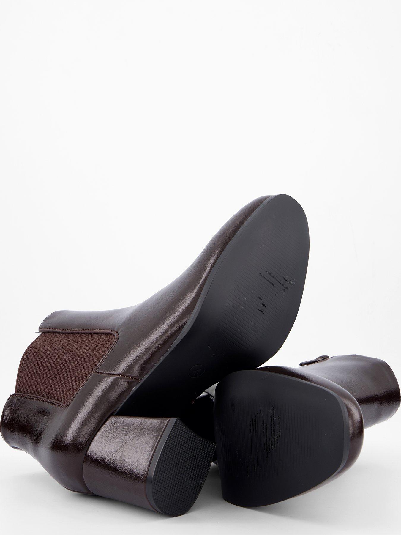 Image 5 of 7 of V by Very Extra Wide Block Heel Ankle Boot - Brown