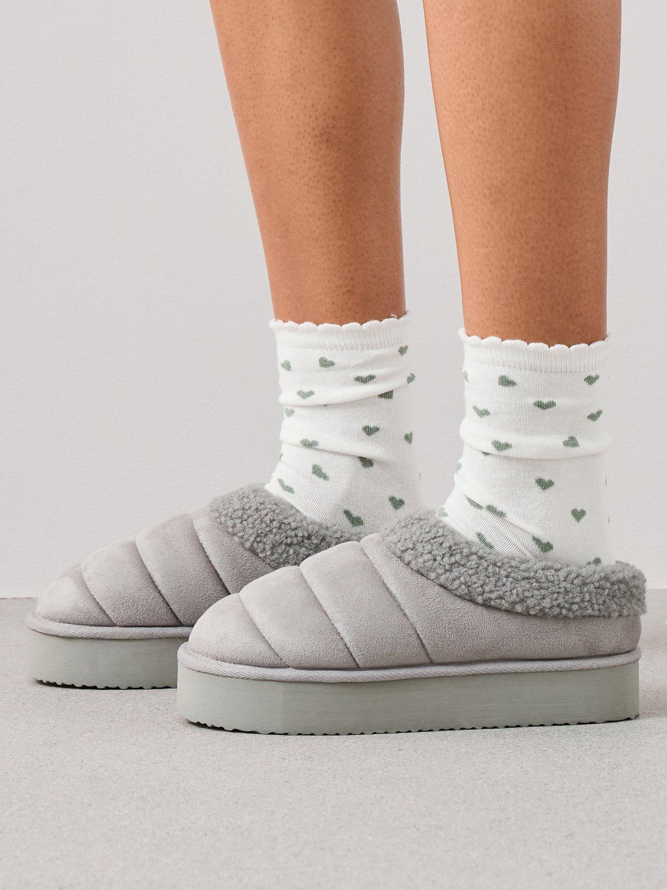 V by Very Flatform Slippers - Grey